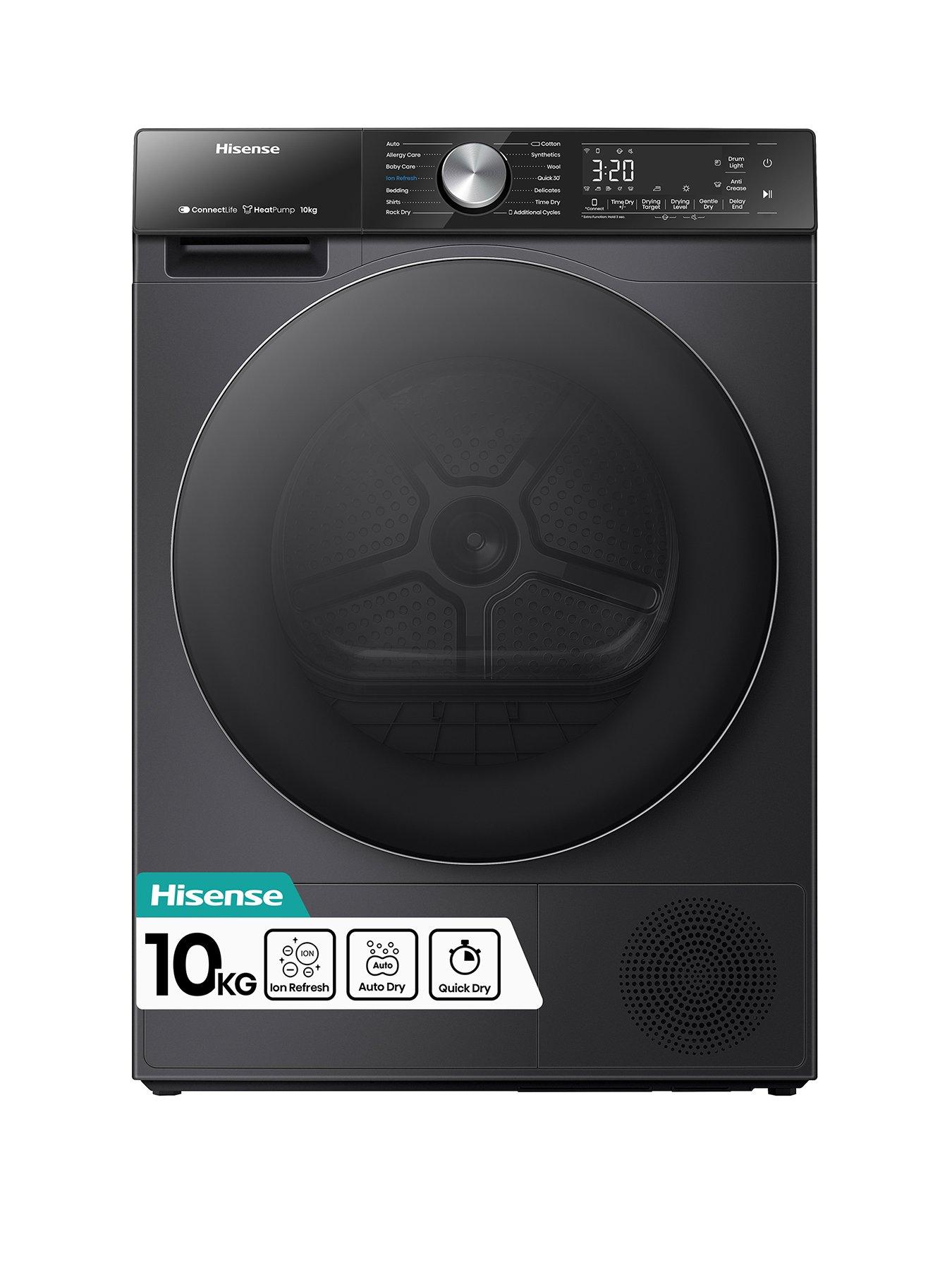 Hisense 5S Series DH5S102BB 10kg Load Tumble Dryer with Touch Control, Ion Refresh - Black - A+++ Rated