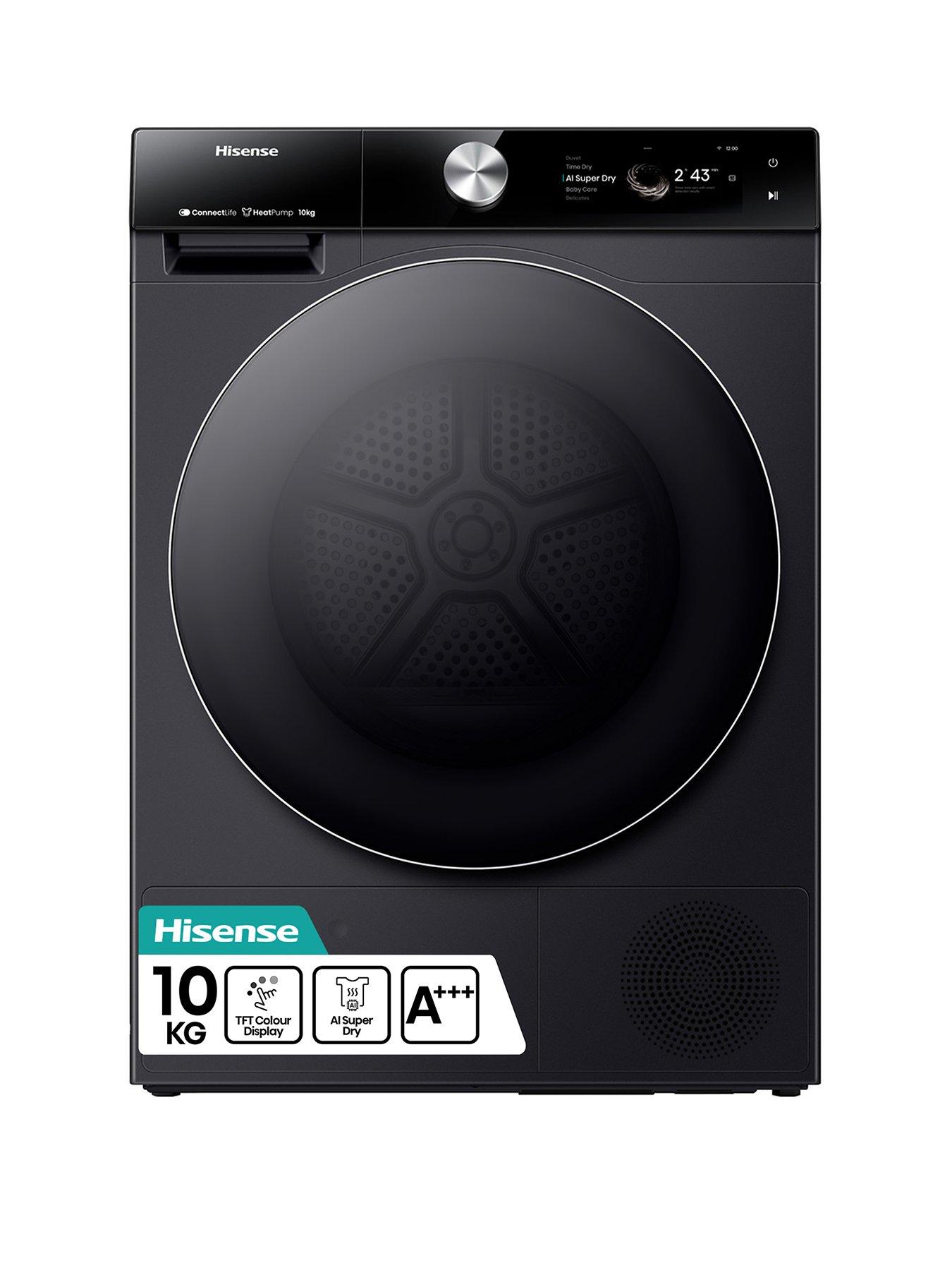 Hisense 7S Series DH7S107BB 10kg Load, AI Tumble Dryer with Touch Control - Black - A+++ Rated