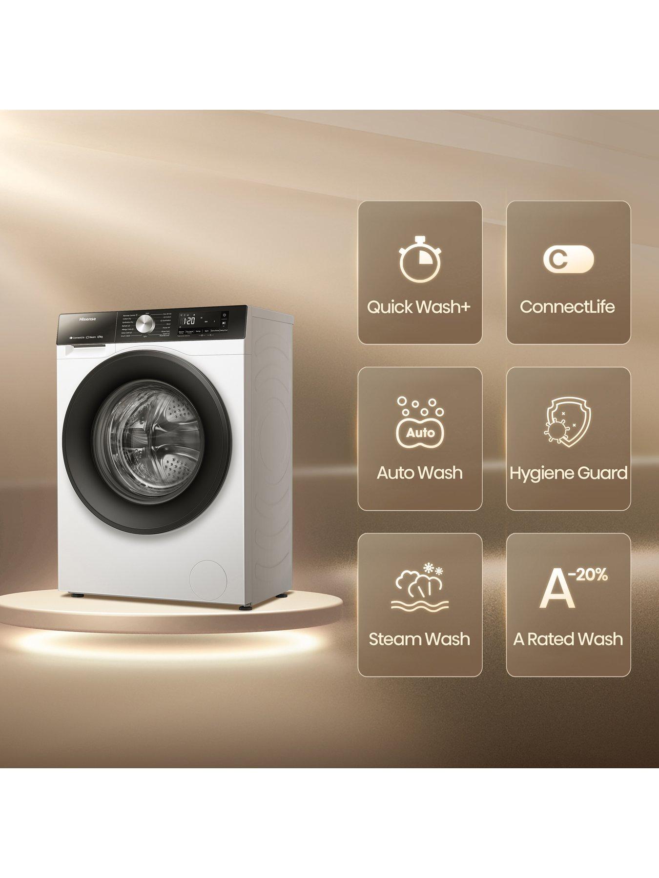 Image 3 of 8 of Hisense 3S Series WD3S8043BW3 8kg Wash,&nbsp;5kg Dry,&nbsp;1400 Spin Washer Dryer - White - A Rated