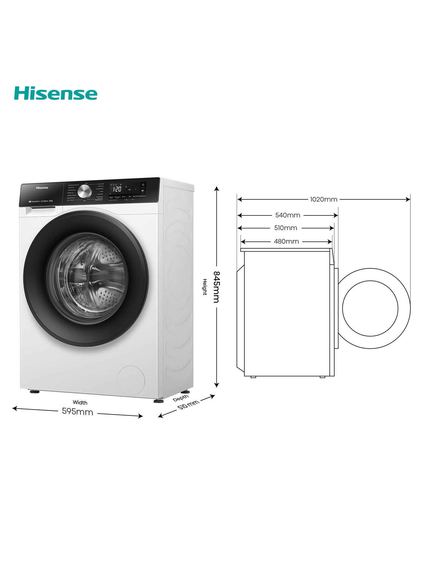 Image 6 of 8 of Hisense 3S Series WD3S8043BW3 8kg Wash,&nbsp;5kg Dry,&nbsp;1400 Spin Washer Dryer - White - A Rated