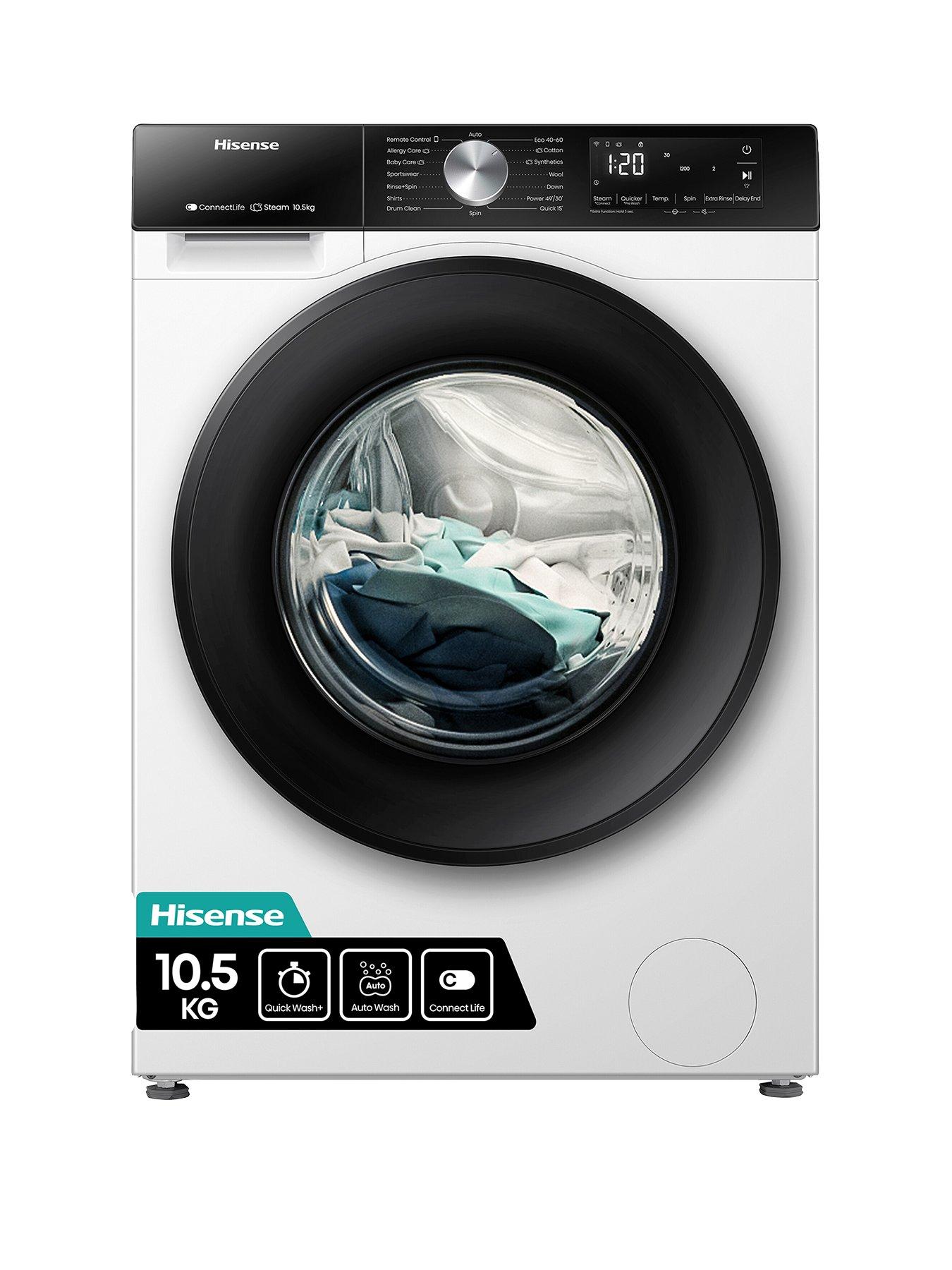 undefined 3S Series WD3S1043BW3 10.5kg Load, 1400 Spin Steam Washing Machine - White - A Rated