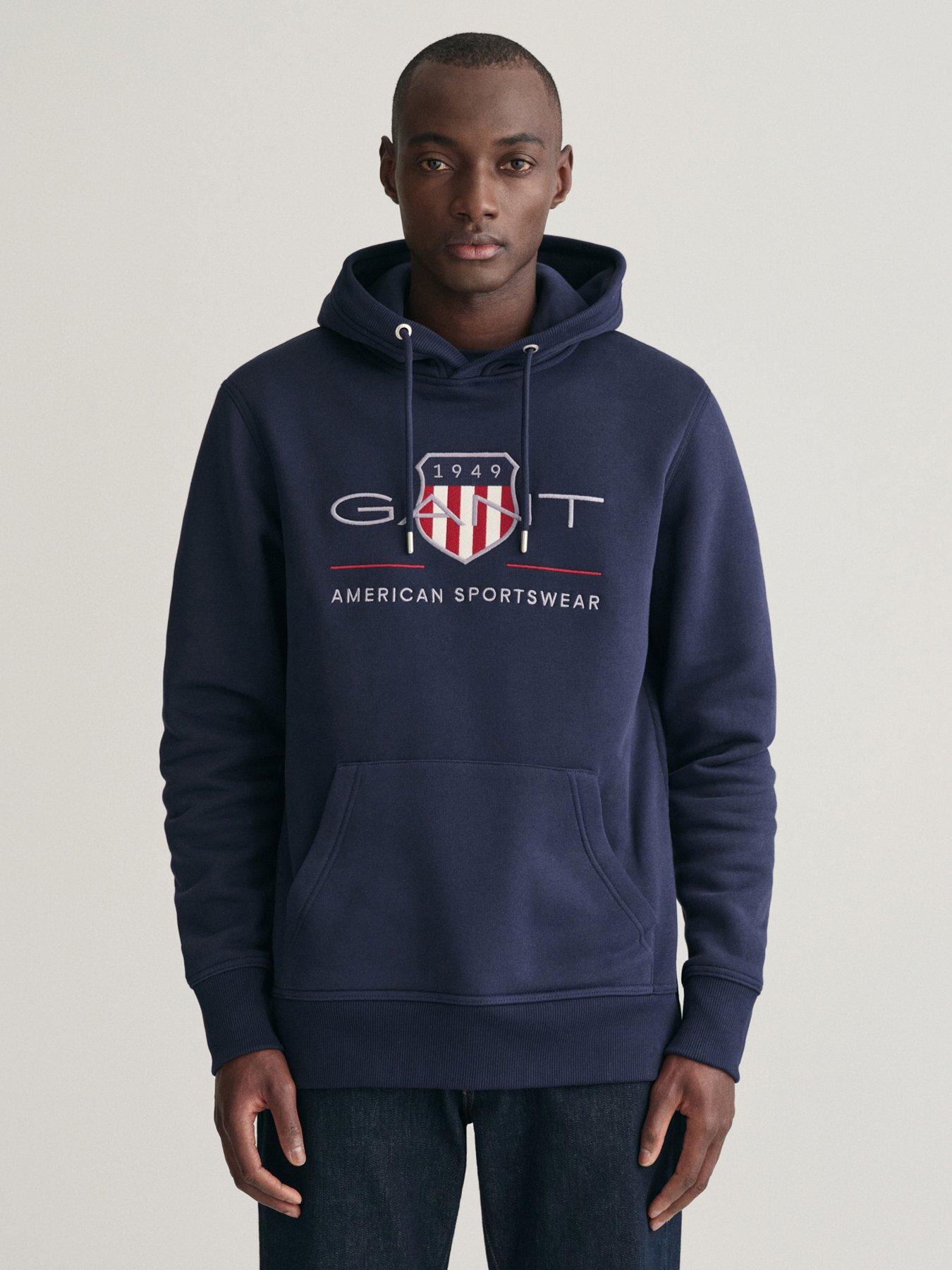 GANT Gant Logo Overhead Hoodie Navy Very