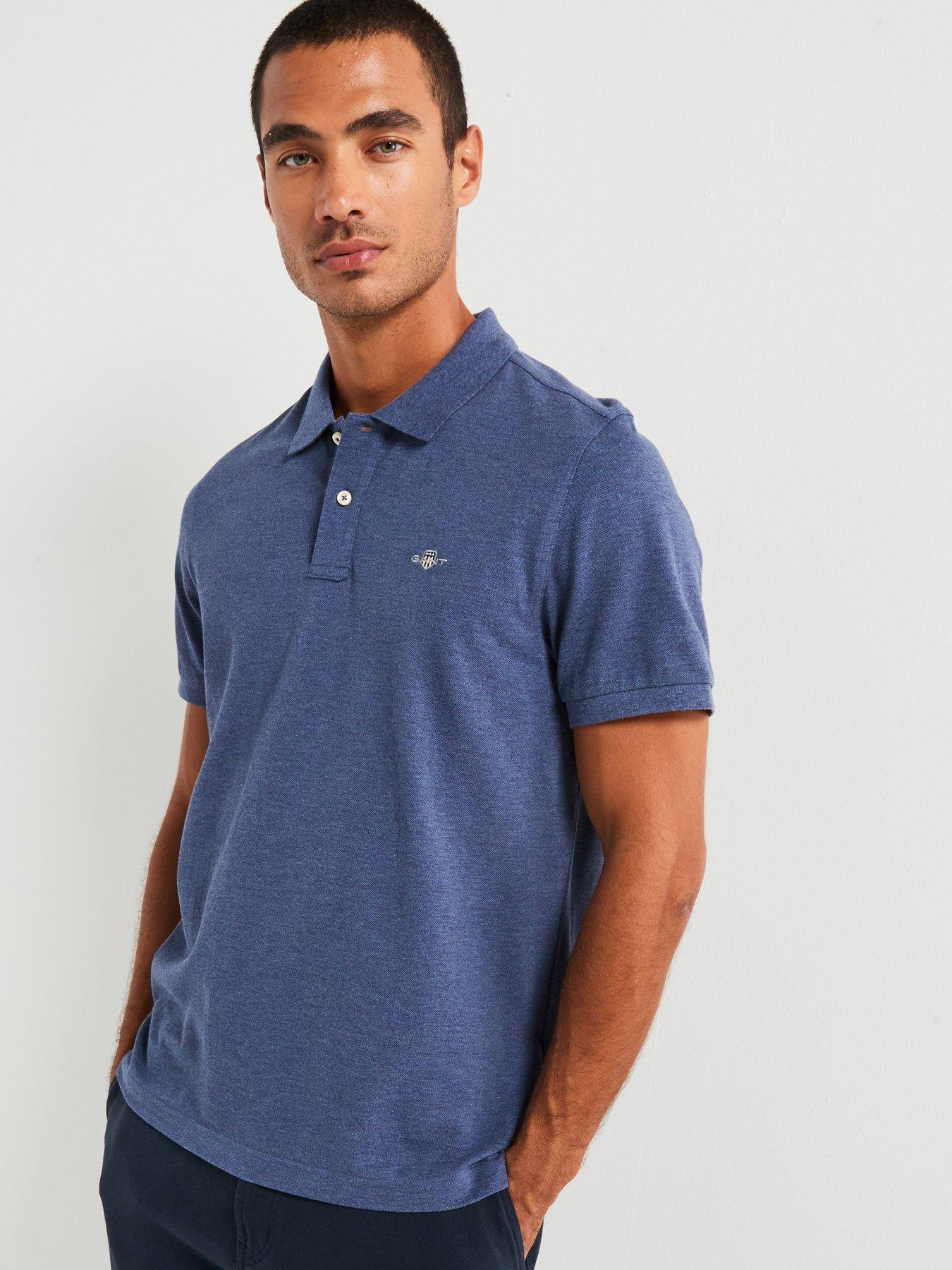 undefined Regular Fit Shield Pique Polo Shirt - Blue