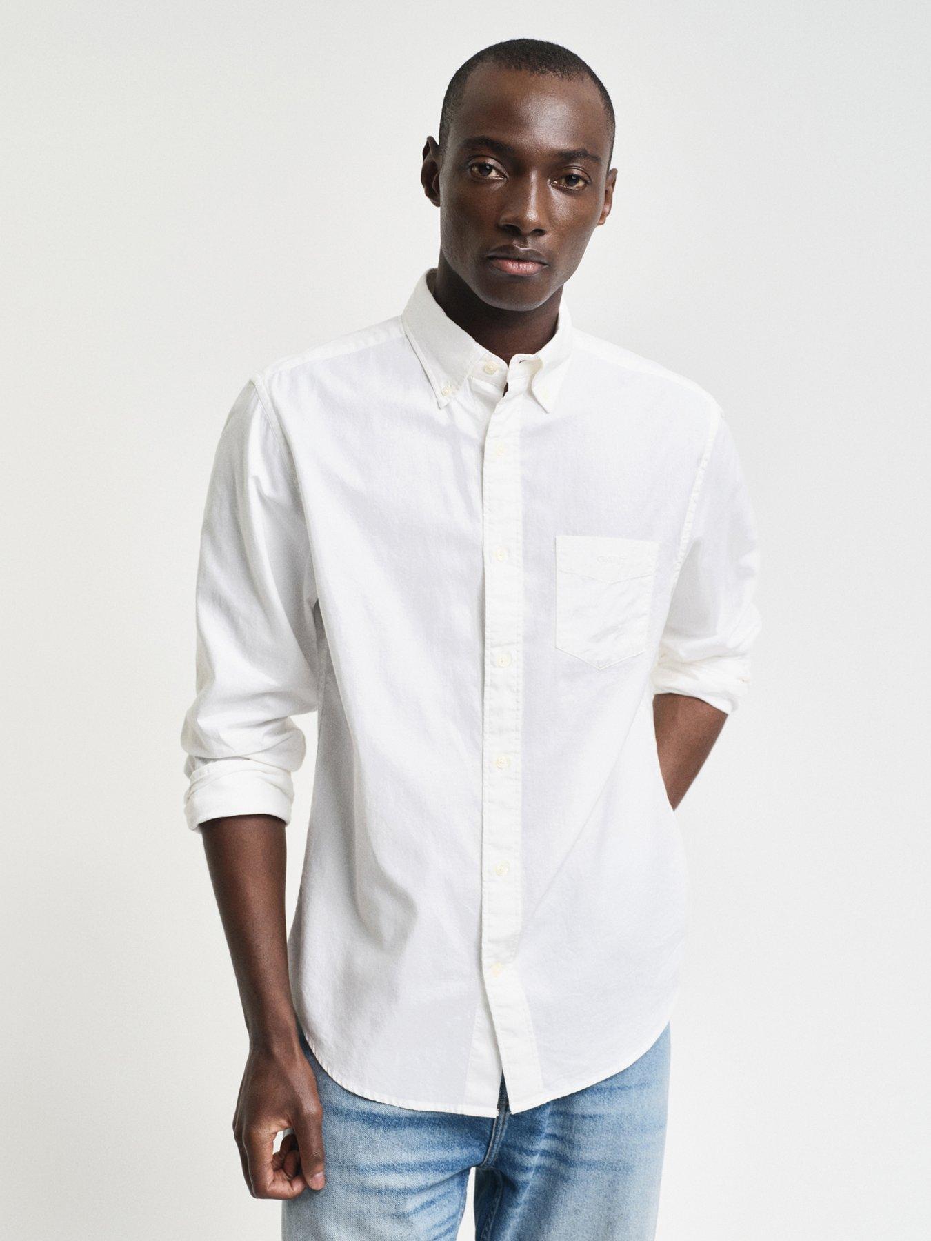 undefined Regular Fit Long Sleeve Oxford Shirt - White