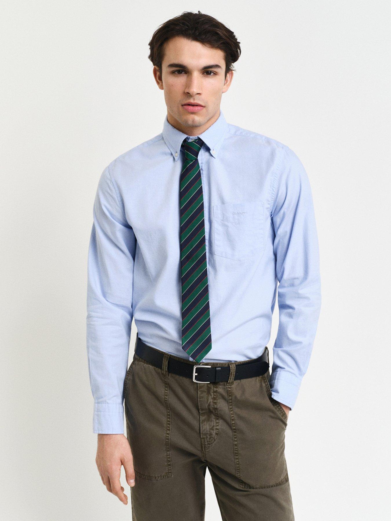 undefined Regular Fit Long Sleeve Oxford Shirt - Light Blue
