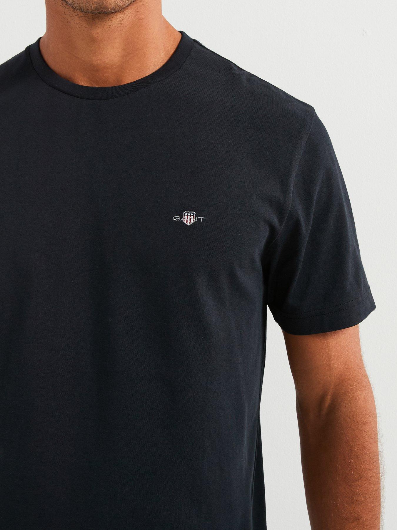 Image 4 of 5 of GANT Regular Fit Shield T-Shirt - Black