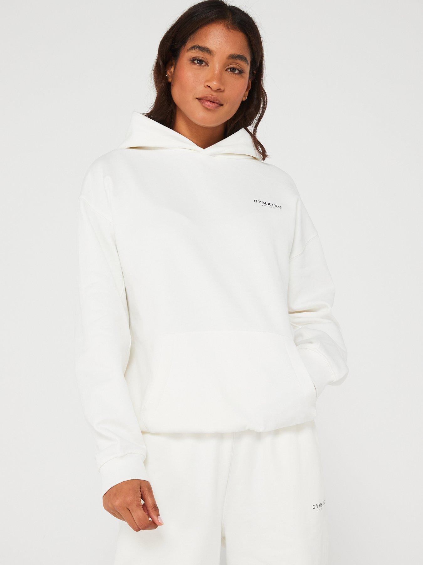 Gym King Womens Established Relaxed Fit Hood - Cream | Very.co.uk