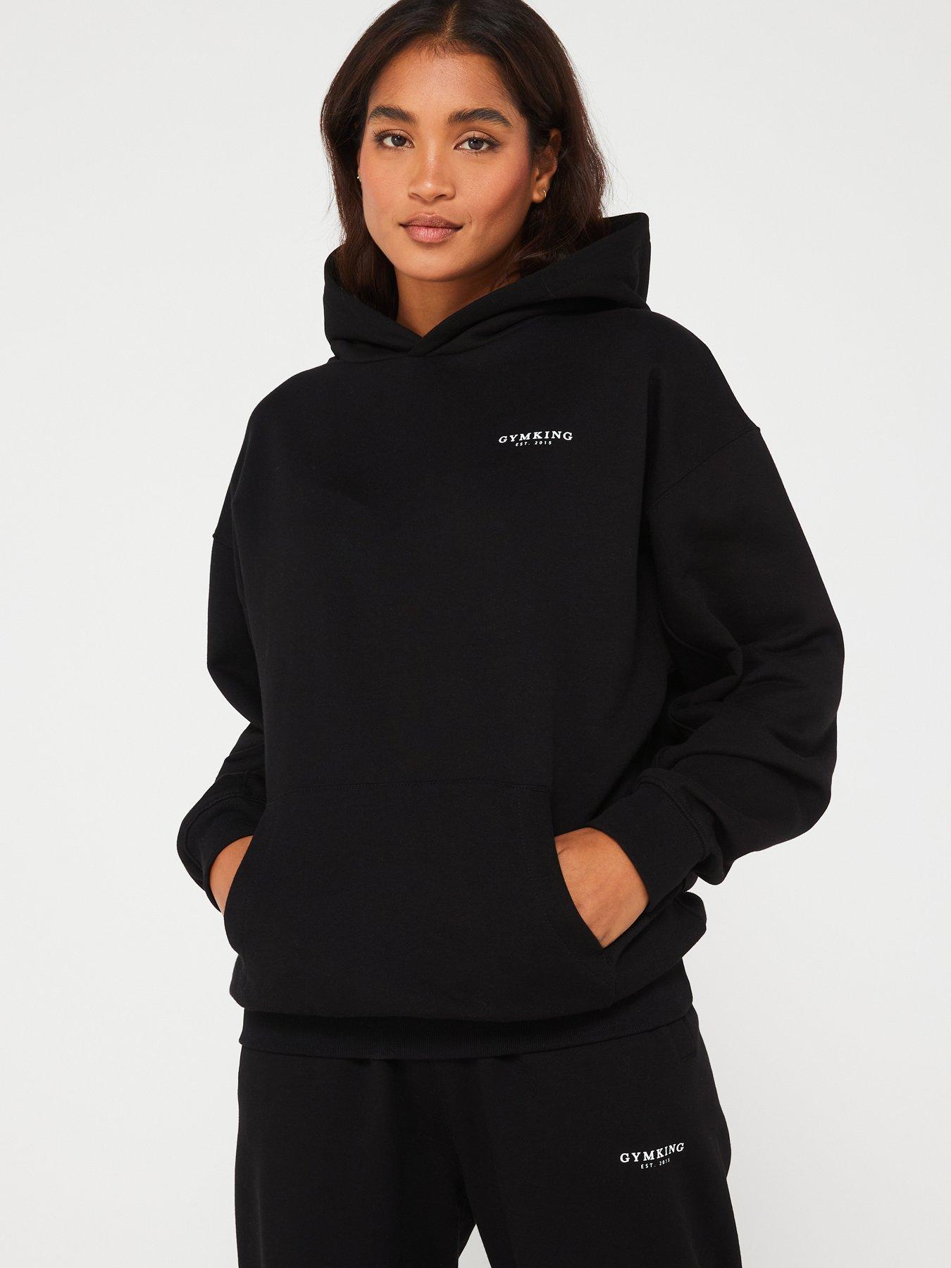 Gym King Womens Established Relaxed Fit Hood - Black/White | Very.co.uk