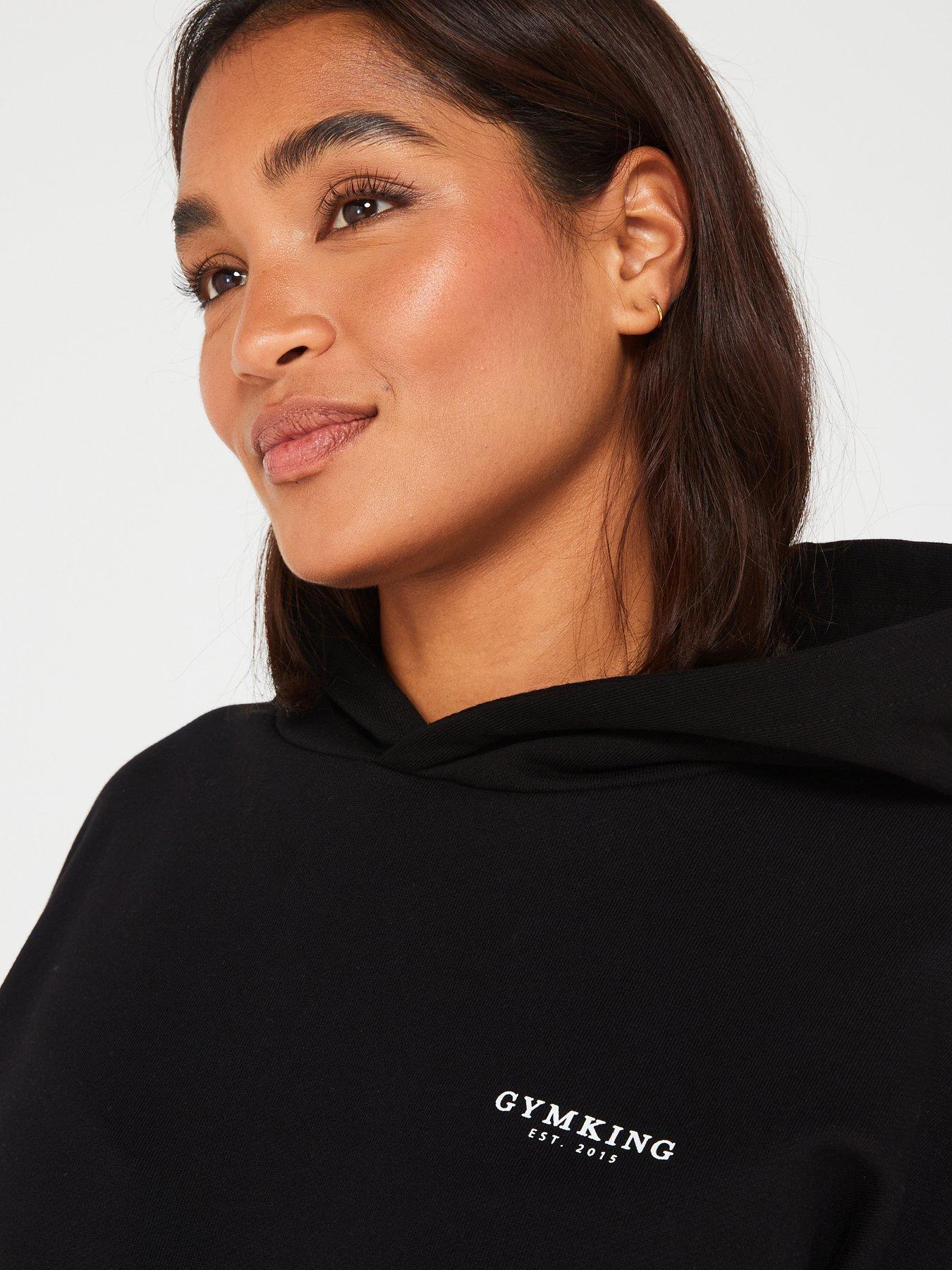 Gym King Womens Established Relaxed Fit Hood - Black/White | Very.co.uk