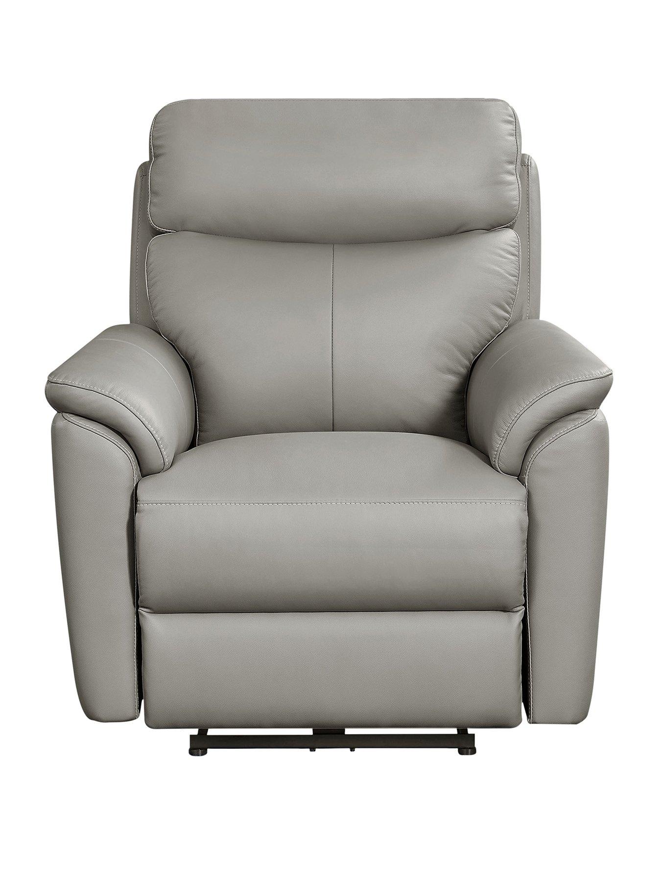 Product photograph of Very Home Carson Real Leather Faux Leather Power Recliner Armchair from very.co.uk