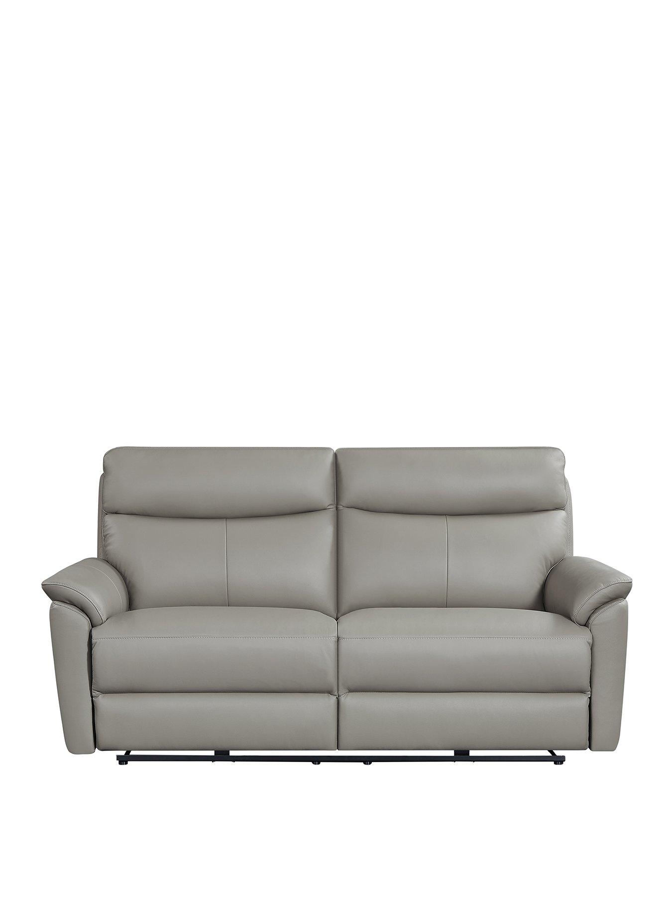 Product photograph of Very Home Carson Real Leather Faux Leather 3 Seater Power Recliner Sofa from very.co.uk