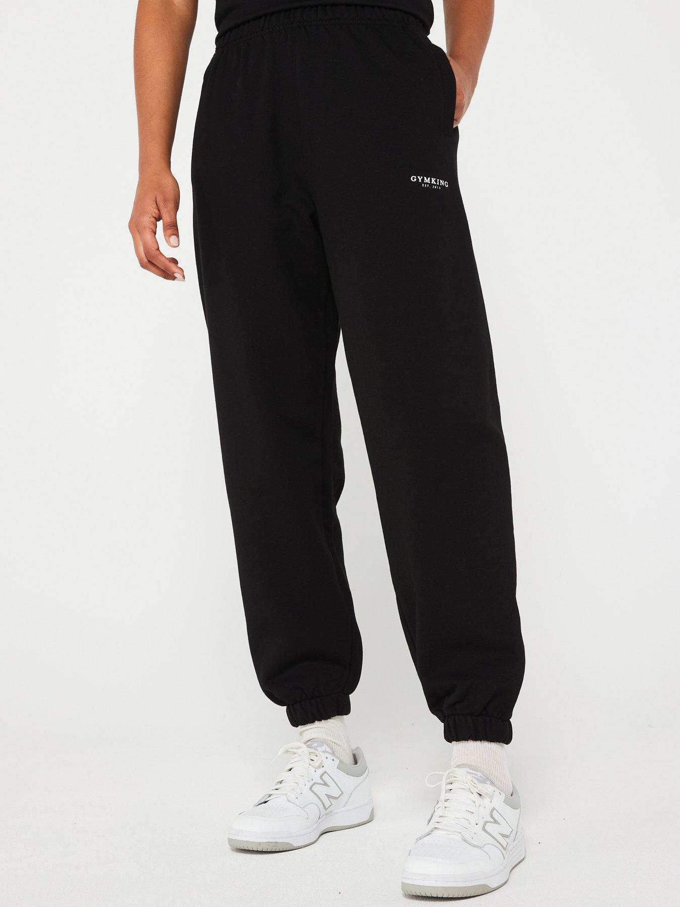 Gym King Womens Established Relaxed Jogger - Black/White | Very.co.uk