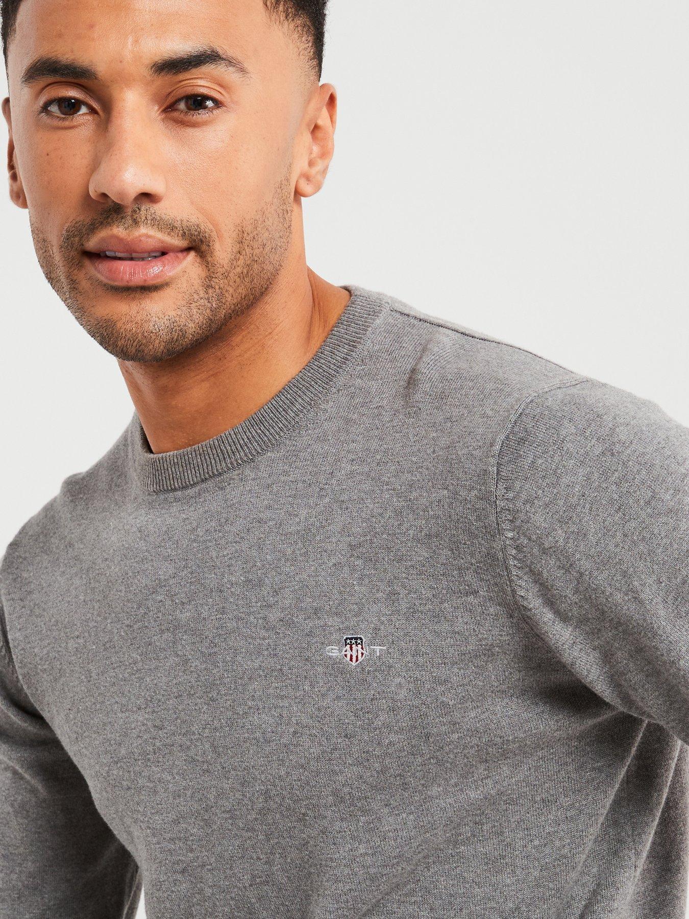GANT Cotton wool Crew Knitted Jumper Grey Very