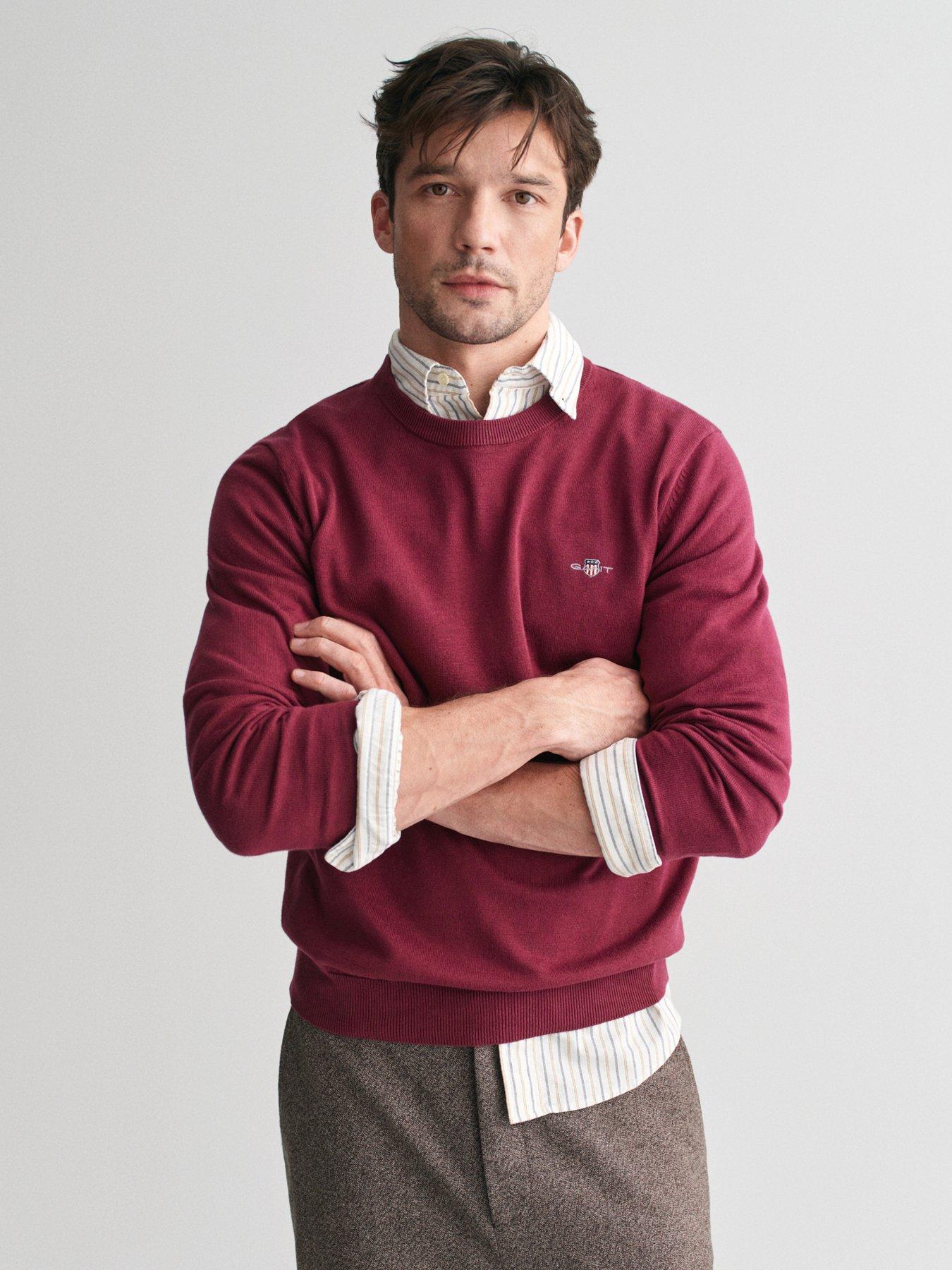 Cotton wool Crew Knitted Jumper Dark Red
