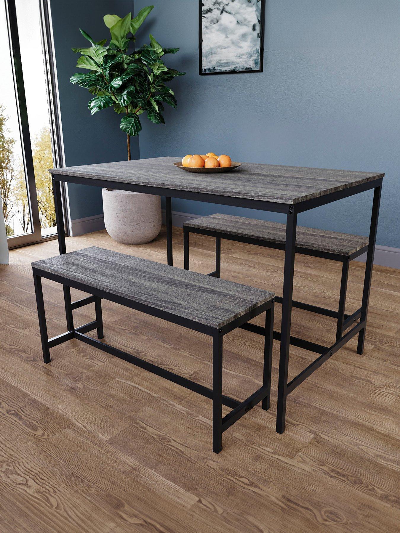 Vida Designs Roslyn 4 Seater Dining Table With Bench Set