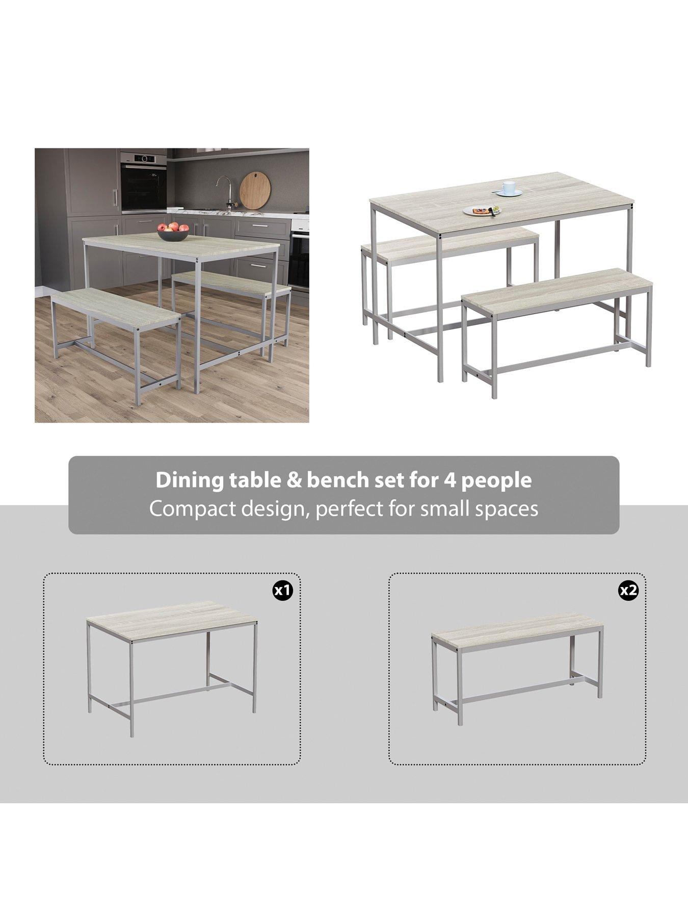 Image 6 of 7 of Vida Designs Roslyn 4 Seater Dining Table With Bench Set