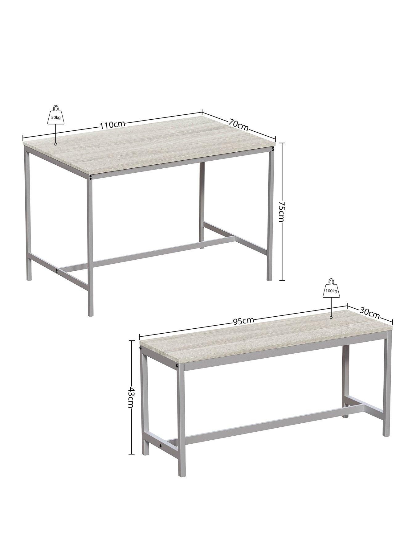 Image 7 of 7 of Vida Designs Roslyn 4 Seater Dining Table With Bench Set
