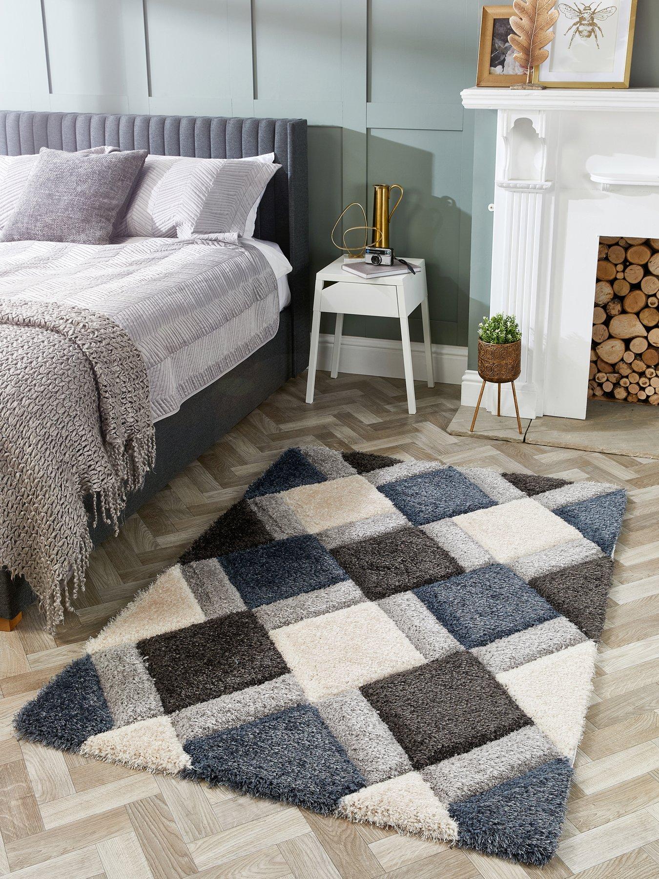 undefined 3D Geo Shaggy Rug - Petrol