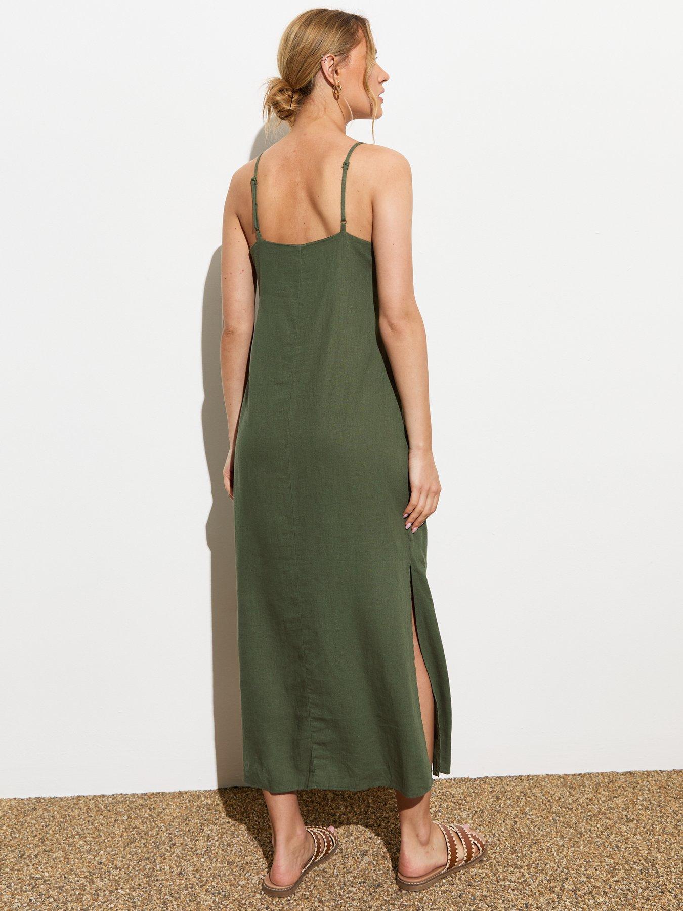 Khaki strappy dress hot sale