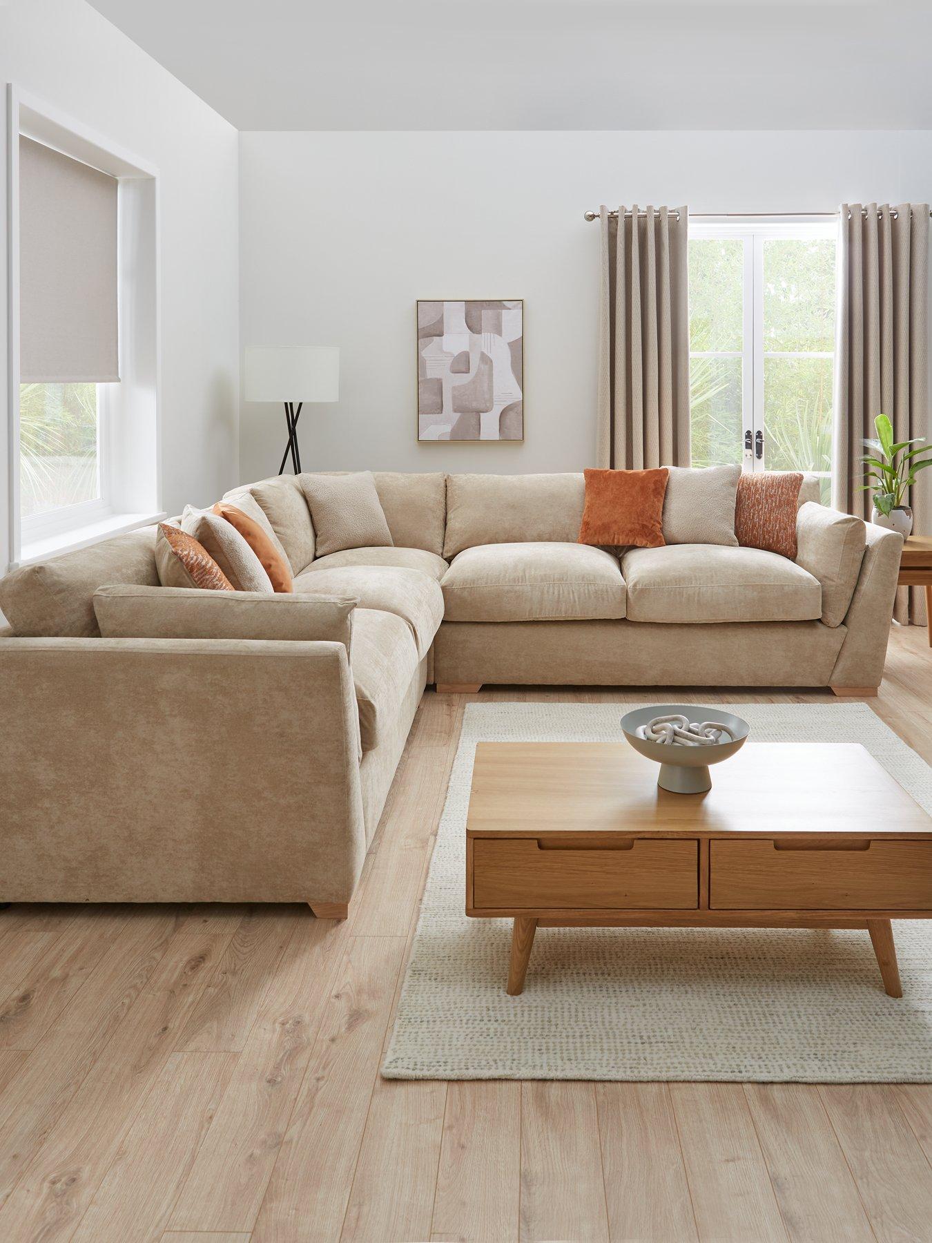 Product photograph of Very Home Lexington Left Hand Fabric Corner Group Sofa from very.co.uk