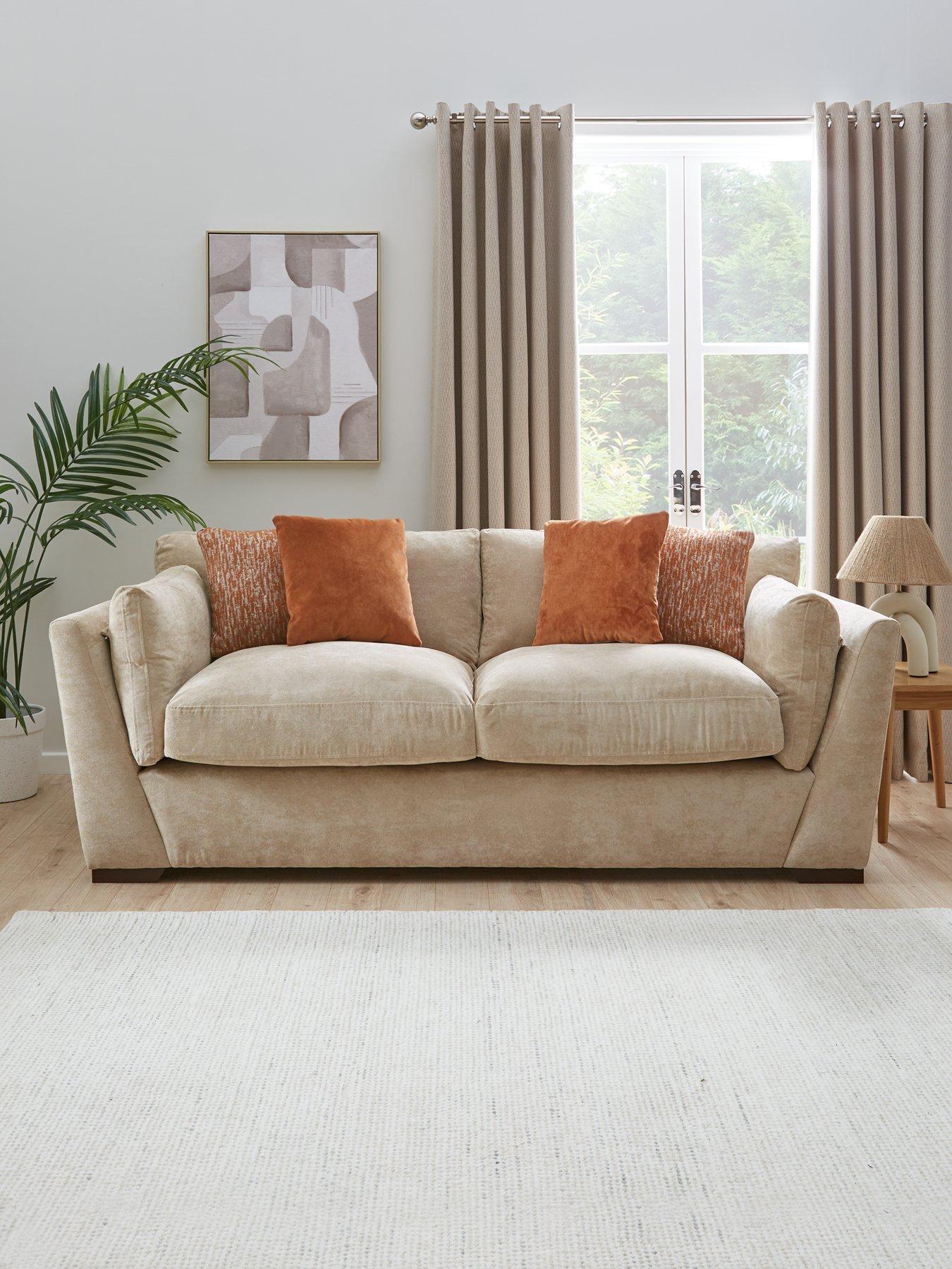 Product photograph of Very Home Lexington 3 Seater Fabric Sofa from very.co.uk