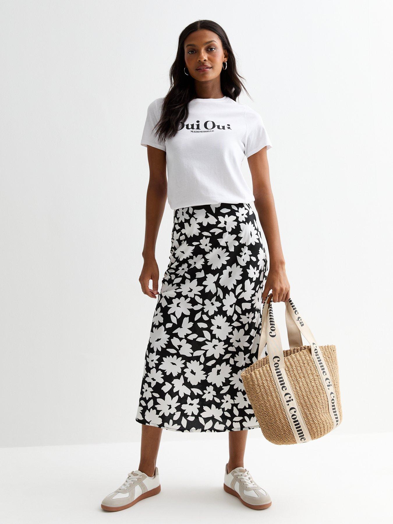 Floral print midi skirt and top sale