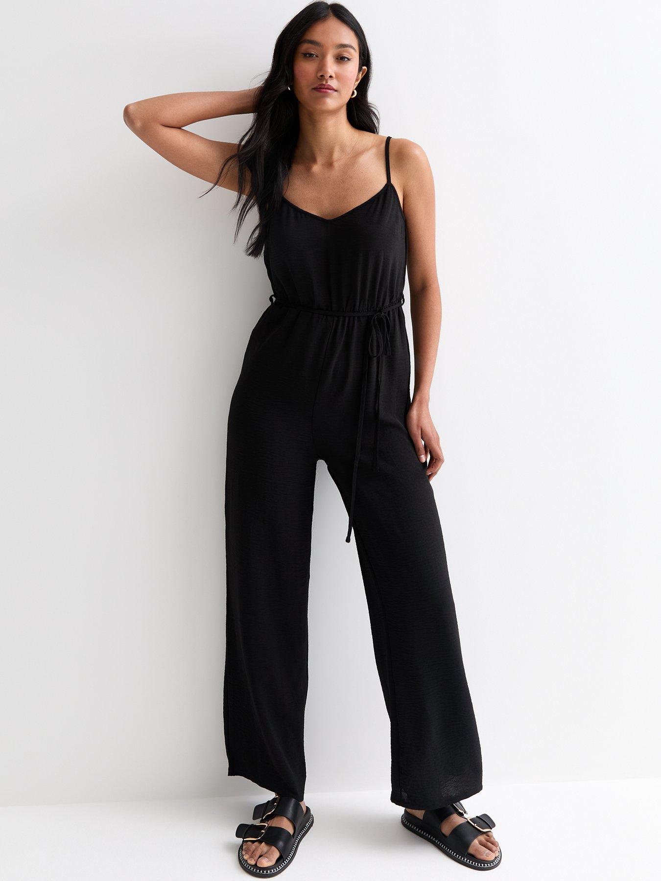 New Look Black Belted Jumpsuit | Very.co.uk