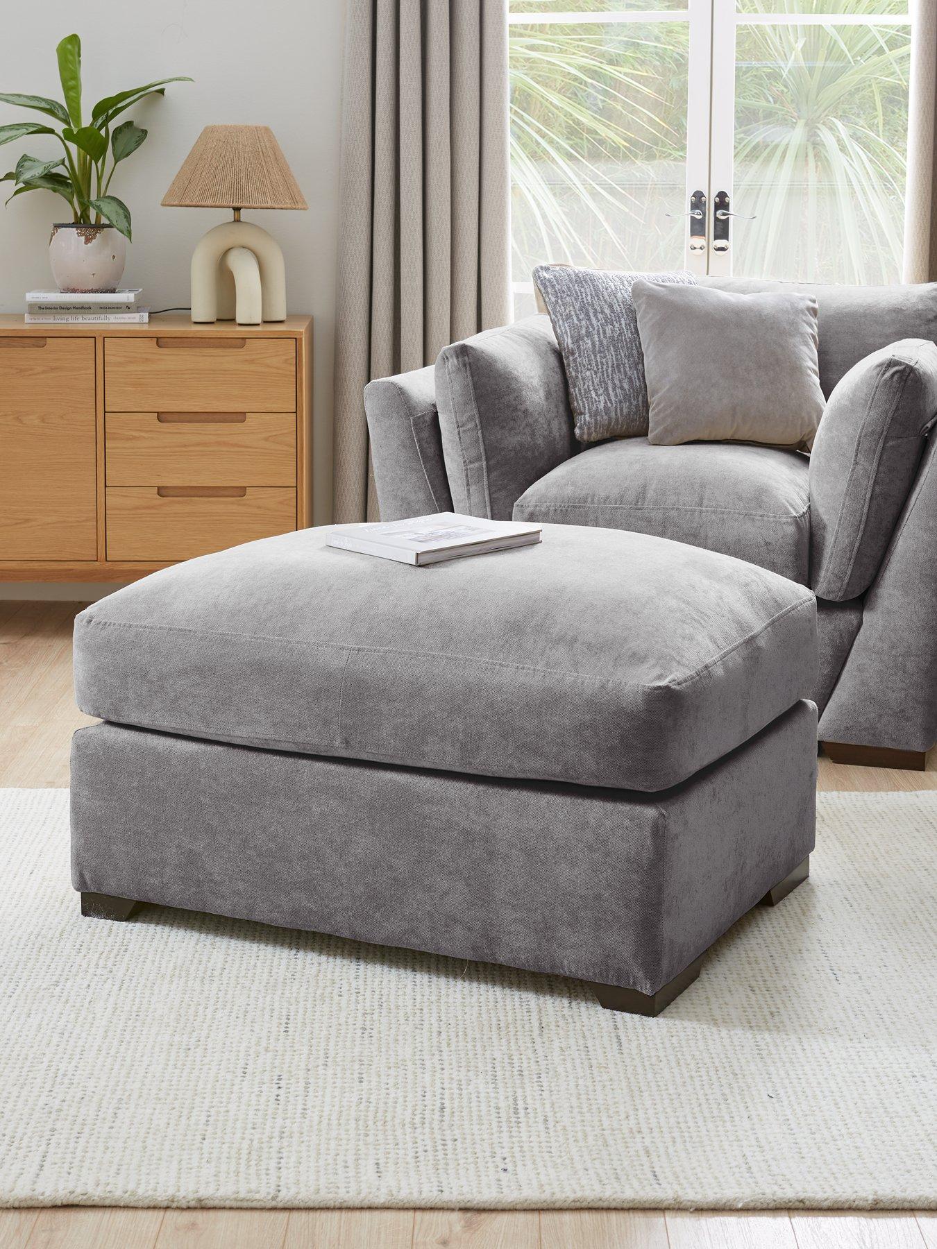 The Very Collection: Lexington Large Fabric Footstool - Made to Order in the UK - FSC&reg; Certified