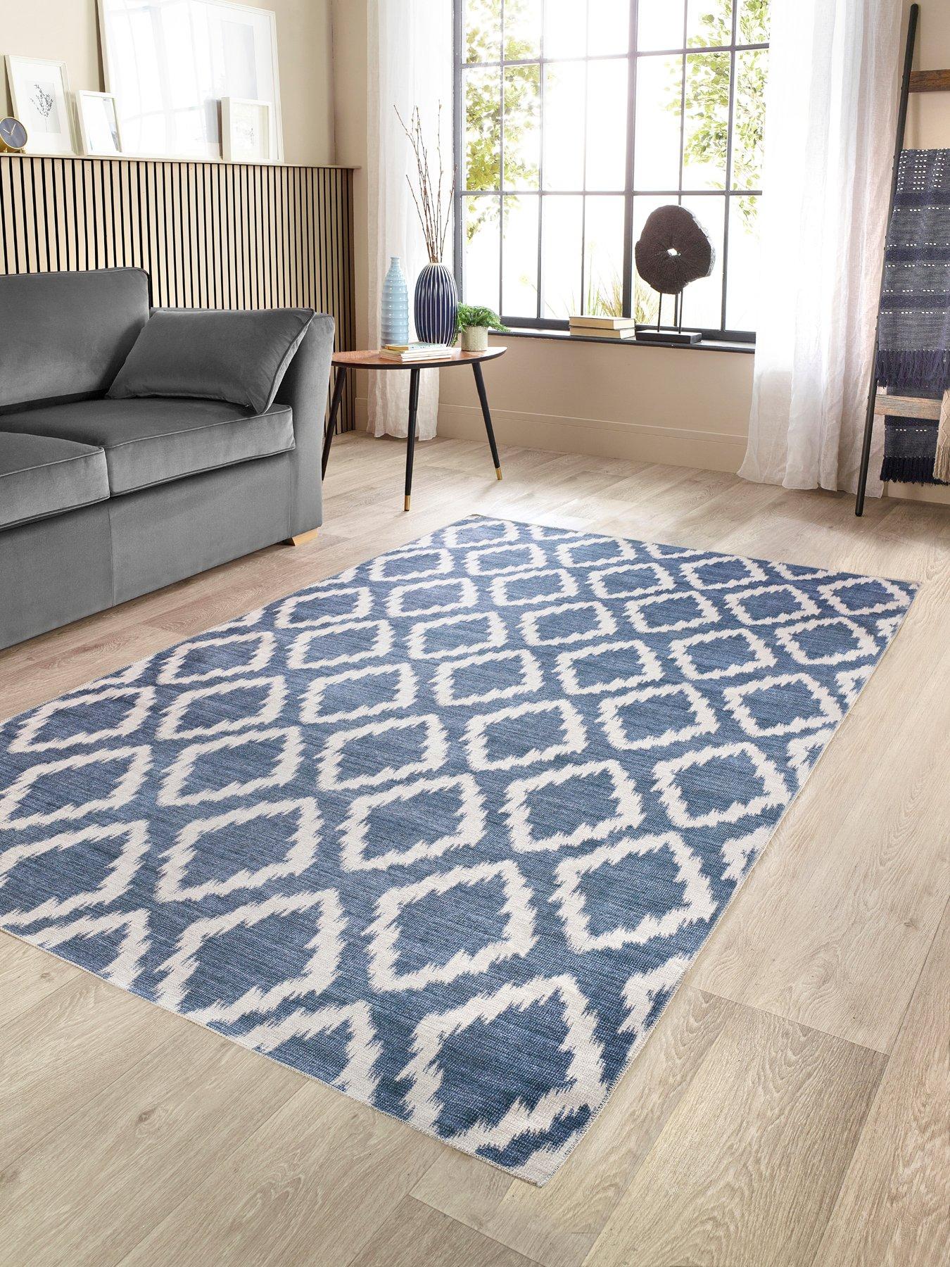 Very Home My Washable Como Rug - Blue