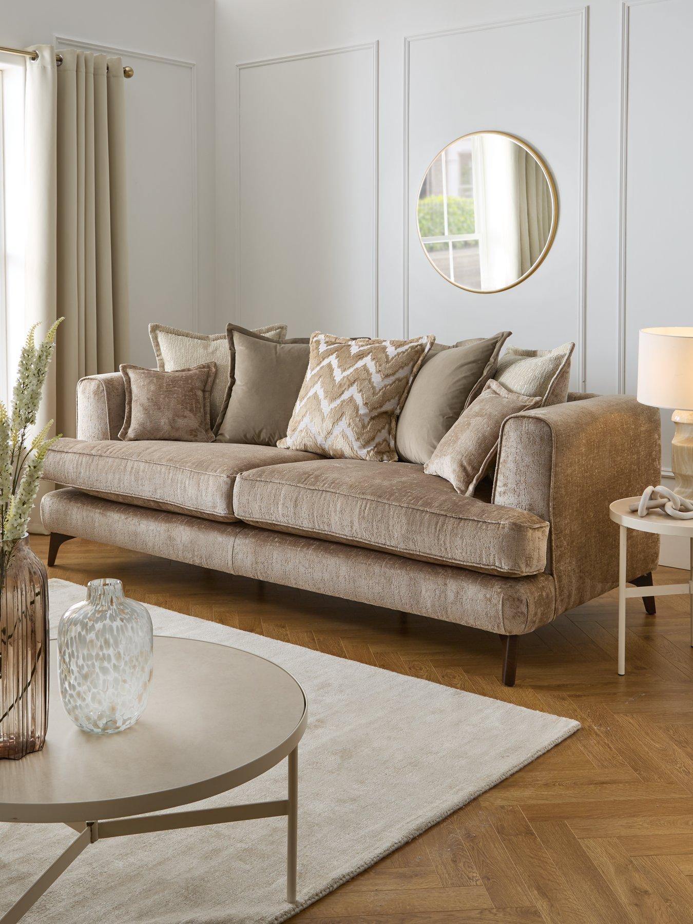 undefined Capri 4 Seater Scatter Back Sofa - Natural