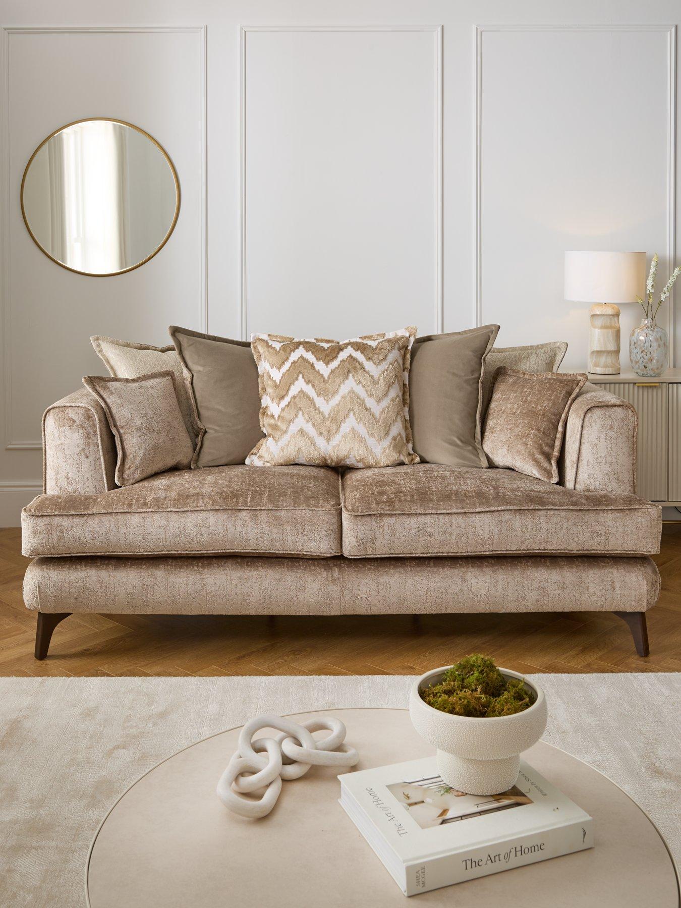 undefined Capri 3 Seater Scatter Back Sofa - Natural