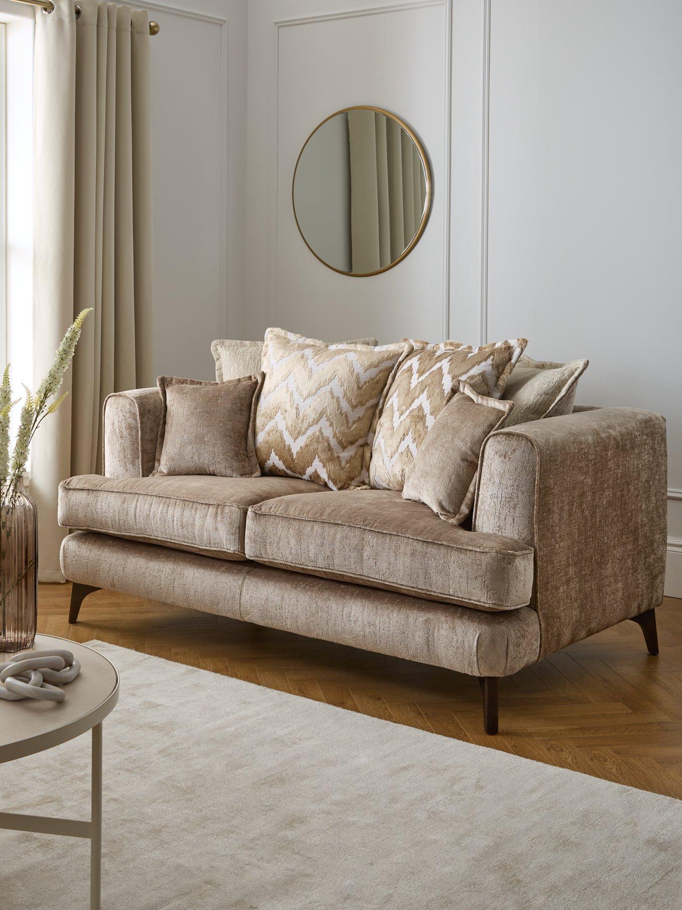 Product photograph of Very Home Capri 2 Seater Scatter Back Sofa - Natural from very.co.uk