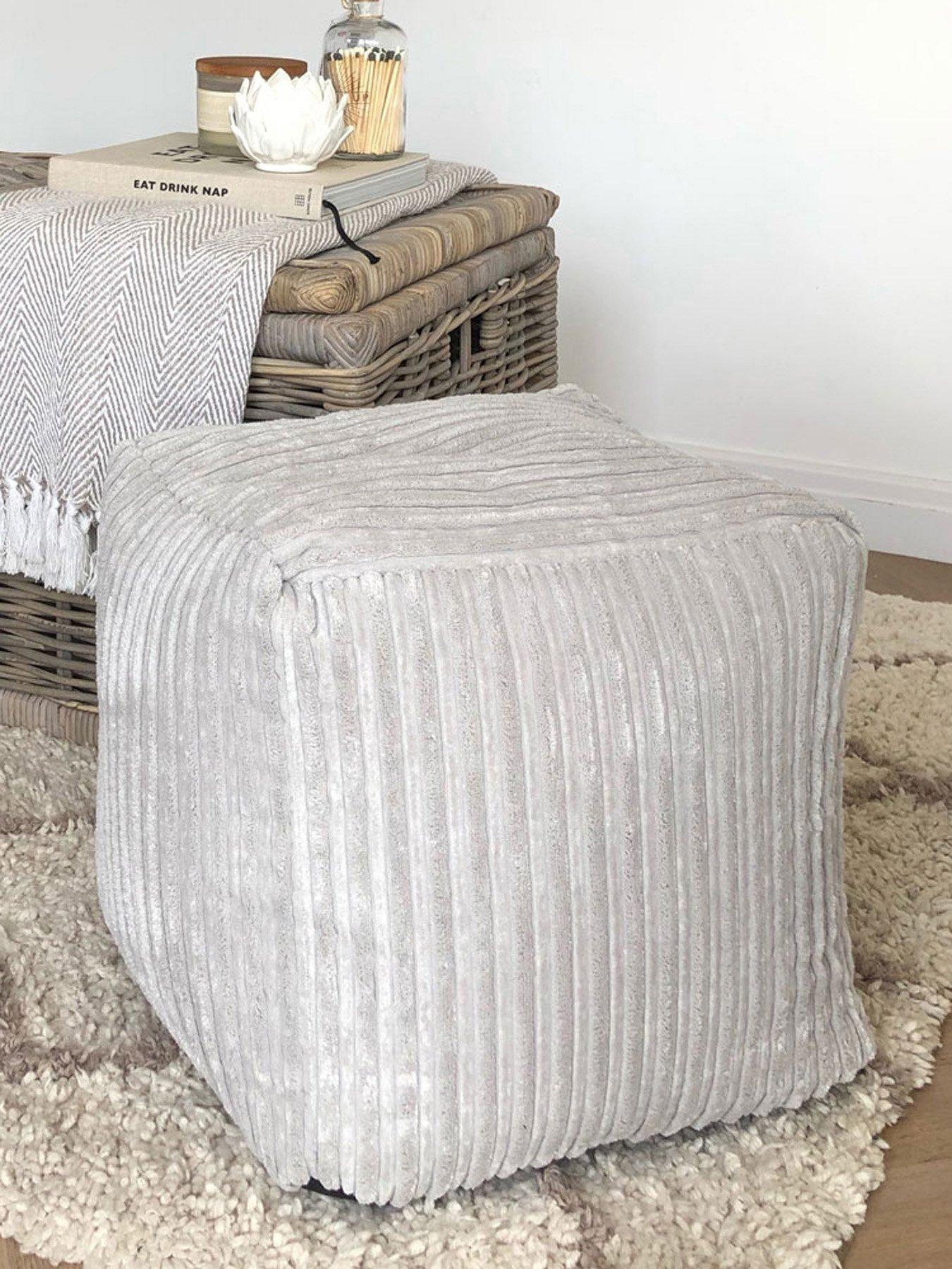 Product photograph of Rucomfy Jumbo Cord Cube Beanbag from very.co.uk