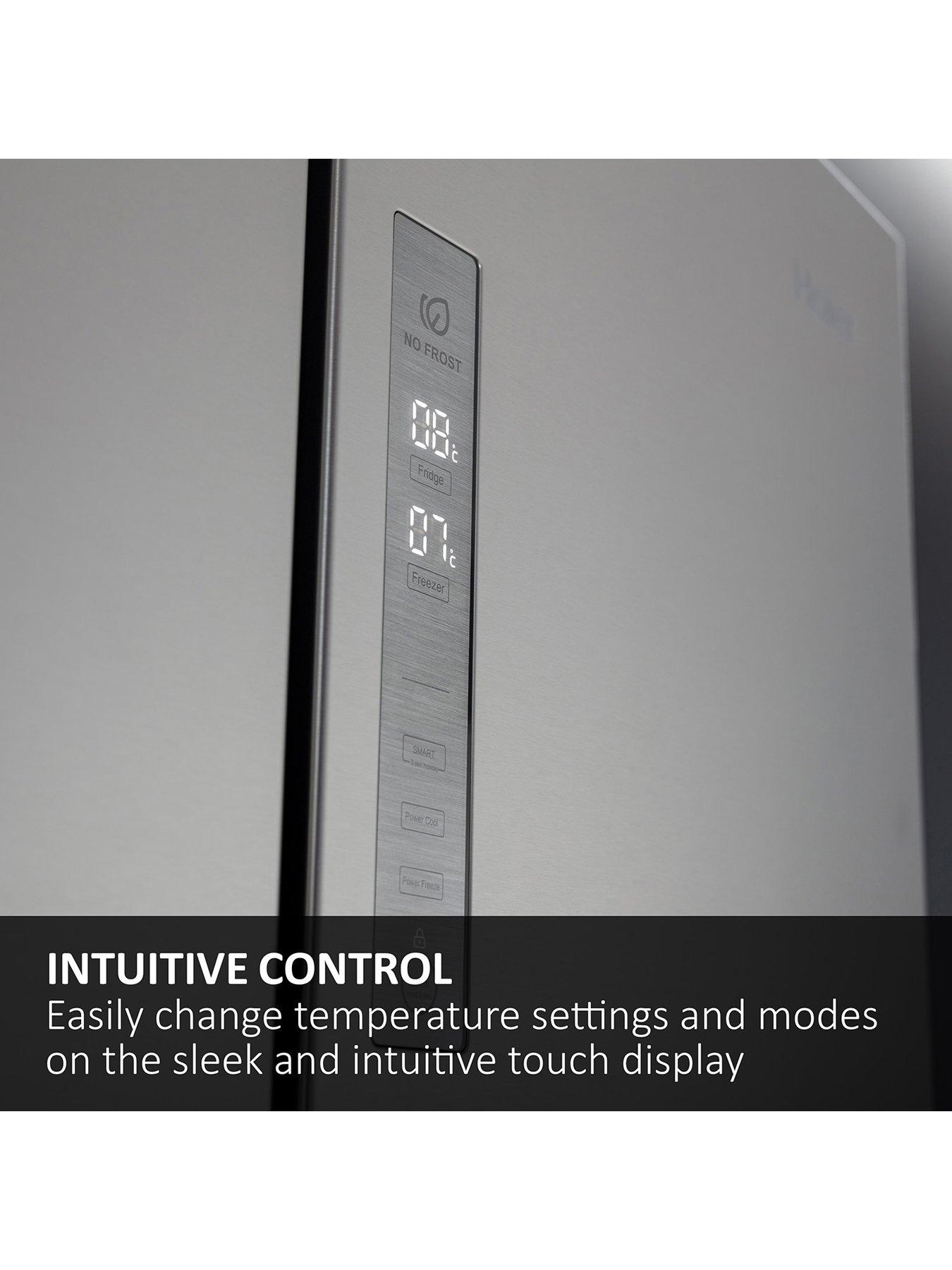 Haier Cube 83 HCR3818ENMG Total No Frost American Fridge Freezer E Rated Inox Very