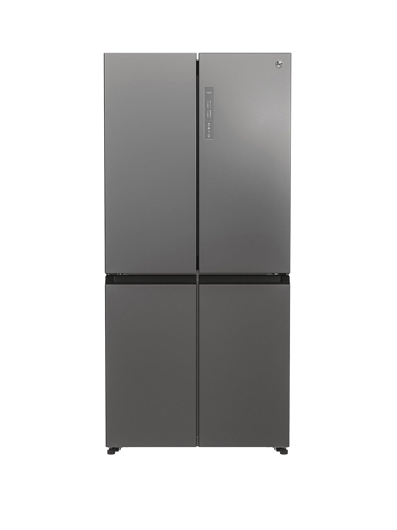 Product photograph of Hoover Hhcr3818enpl Total No Frost American Fridge Freezer E Rated - Inox from very.co.uk