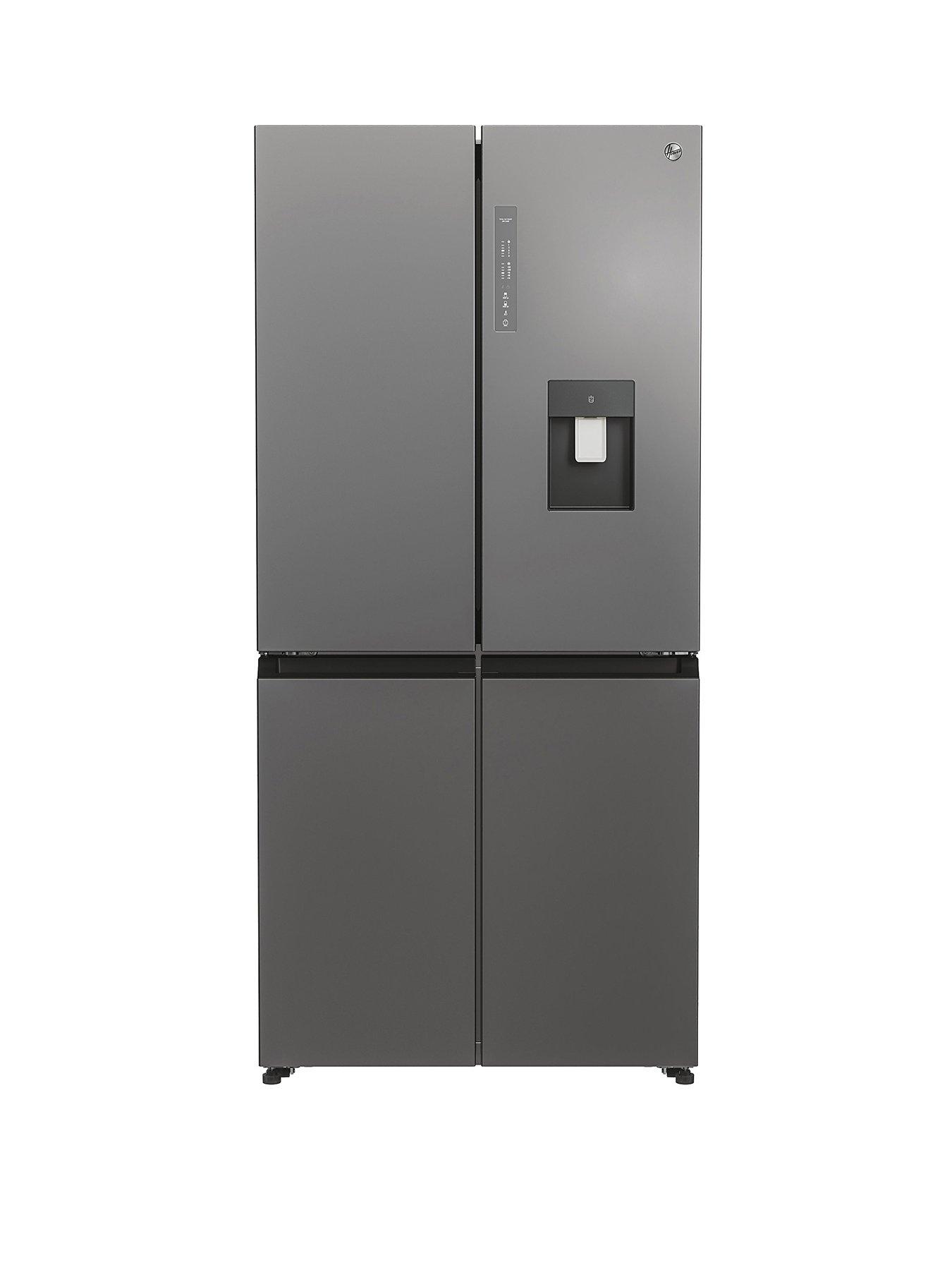 Hoover Hhcr3818Ewpl Non Plumbed Total No Frost American Fridge Freezer, E Rated - Inox