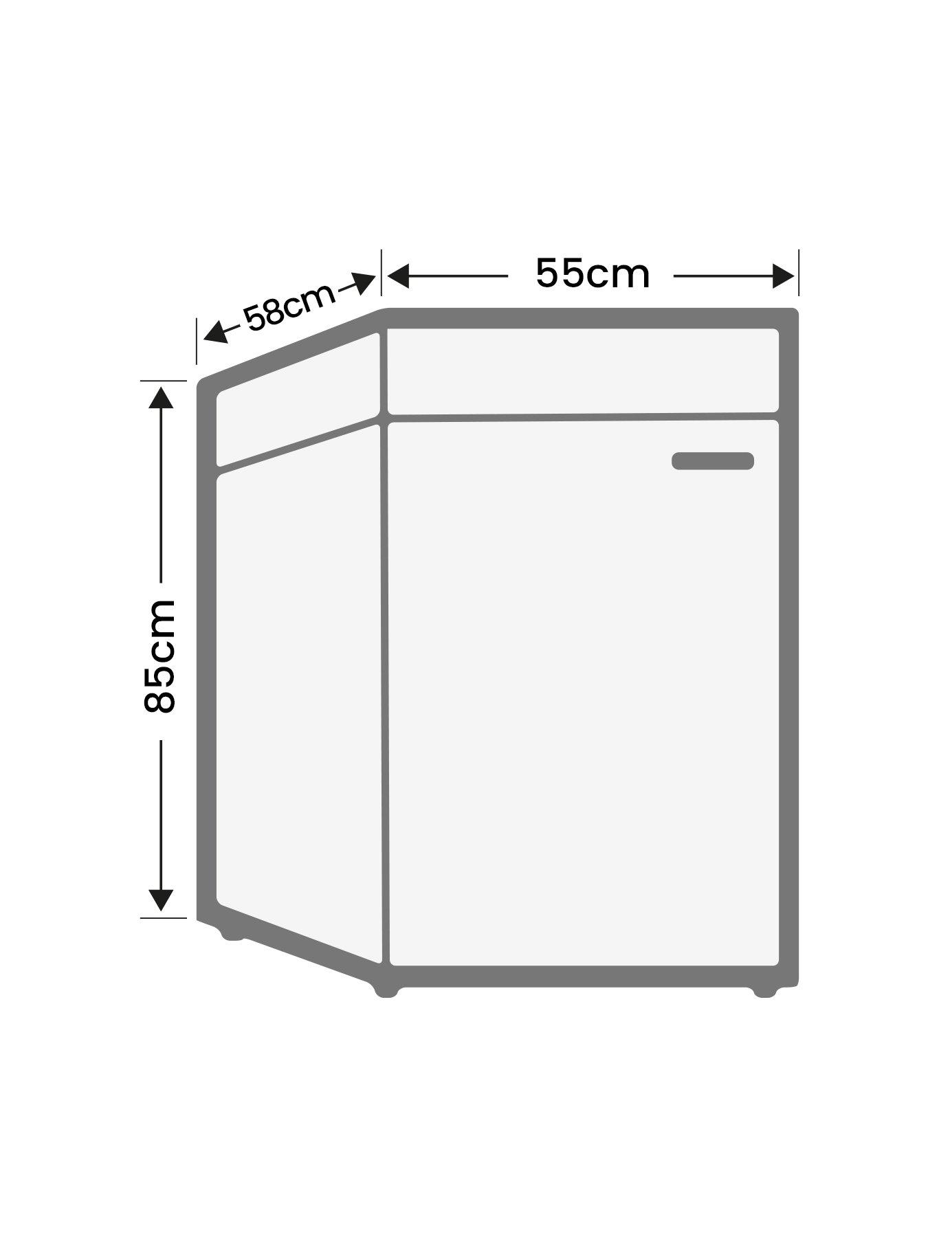 Image 7 of 7 of Candy CUQS 58EBK UC 55cm Freestanding Freezer - Black