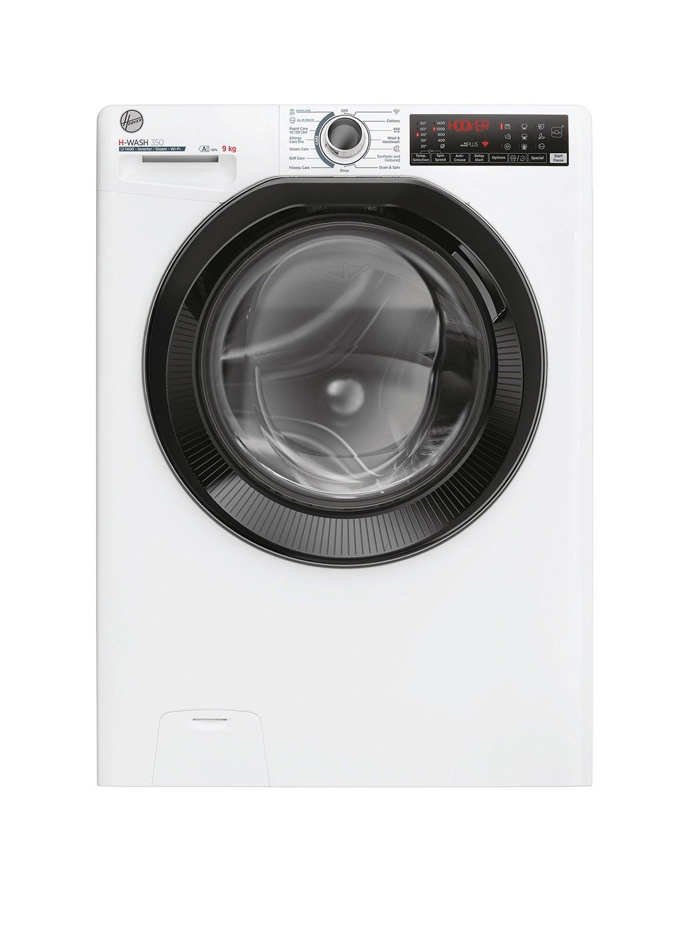 Product photograph of Hoover H-wash 350 H3wps496tamb6-80 9kg Load 1400 Spin Washing Machine - White from very.co.uk