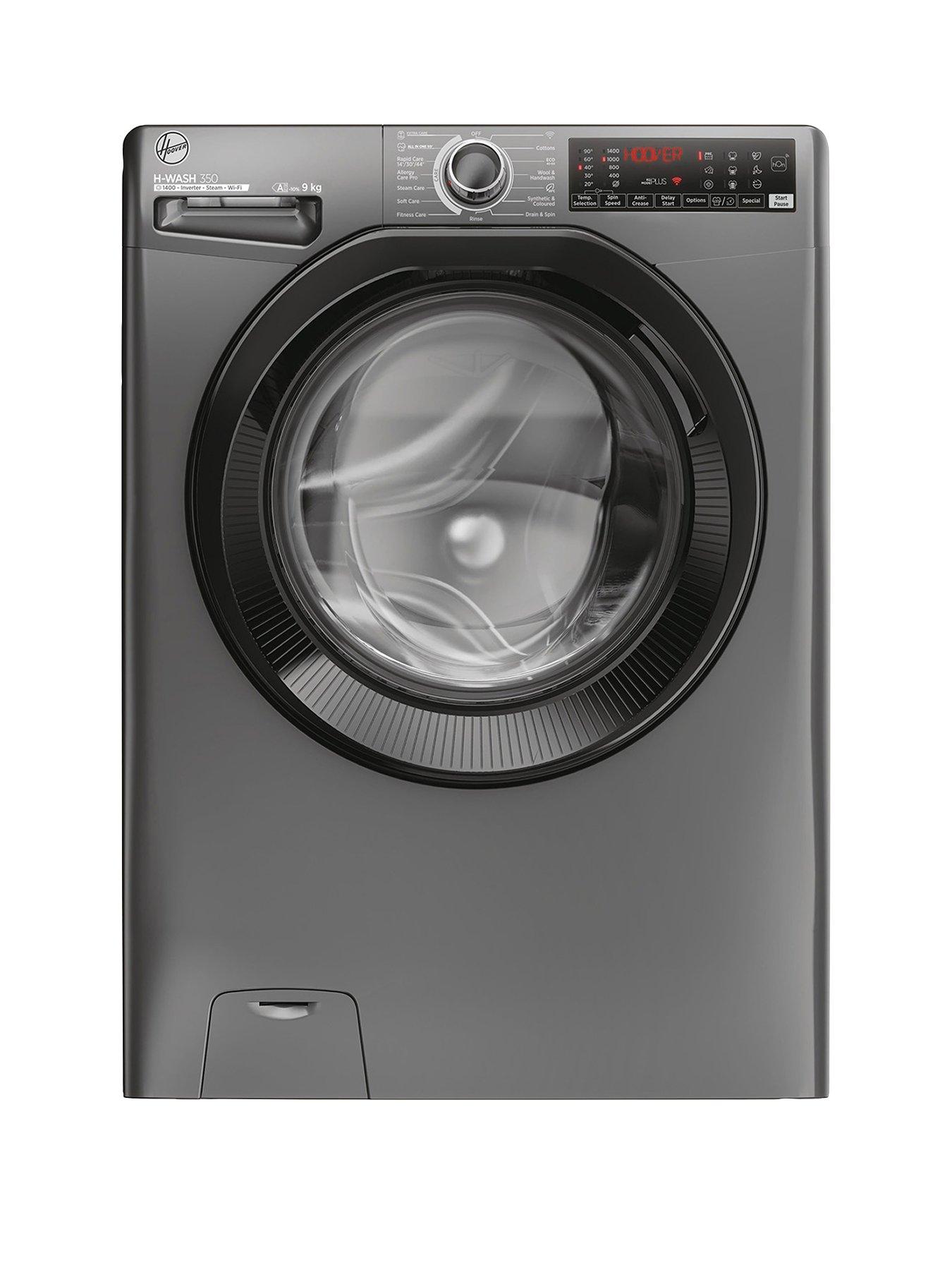 Image 1 of 7 of Hoover H-WASH 350 H3WPS496TAMBR680 9kg Load, 1400 Spin&nbsp;Washing Machine - A Rated, WiFi Connected, Graphite