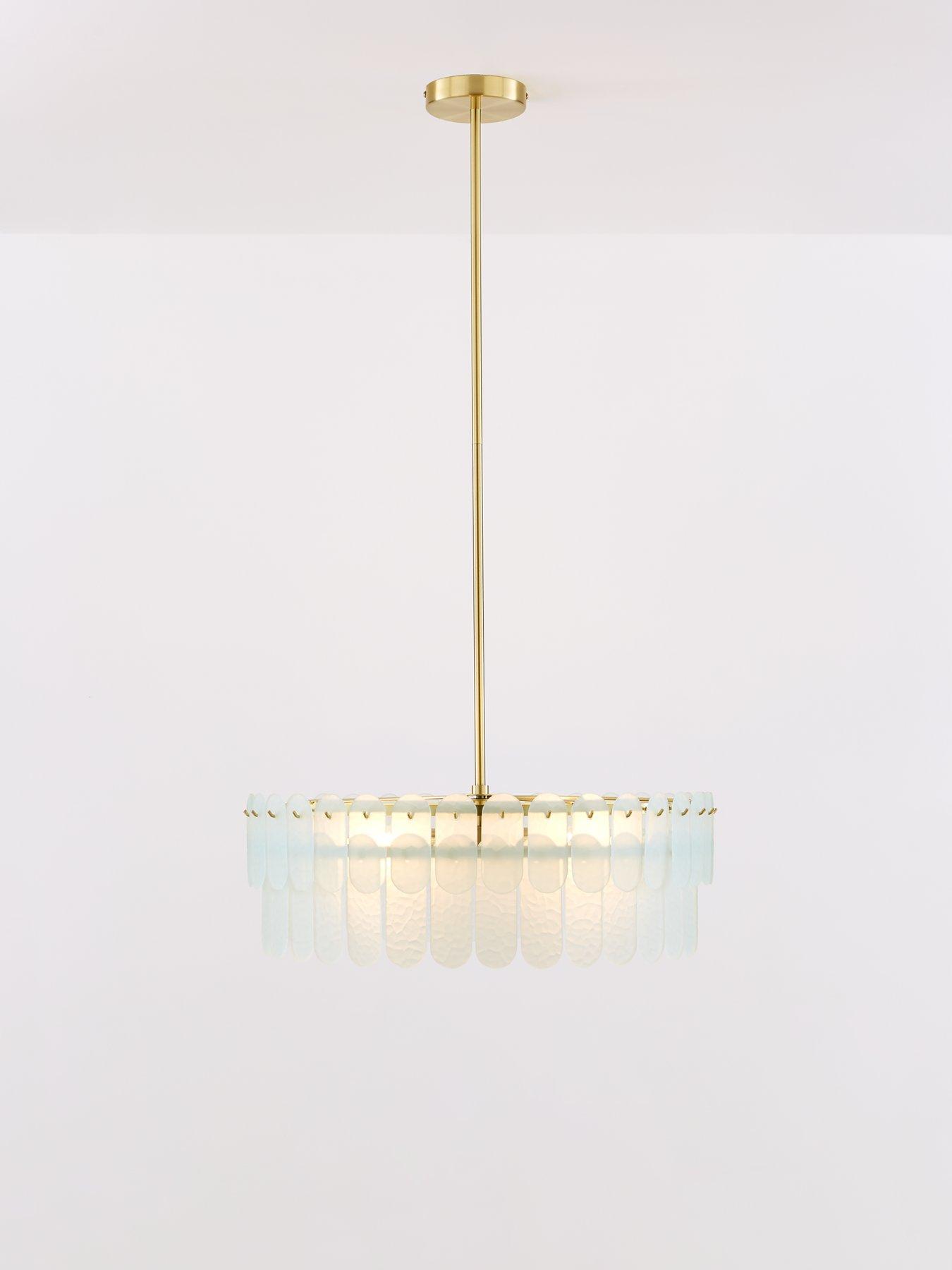 Product photograph of Very Home Glass Oval Chandelier from very.co.uk