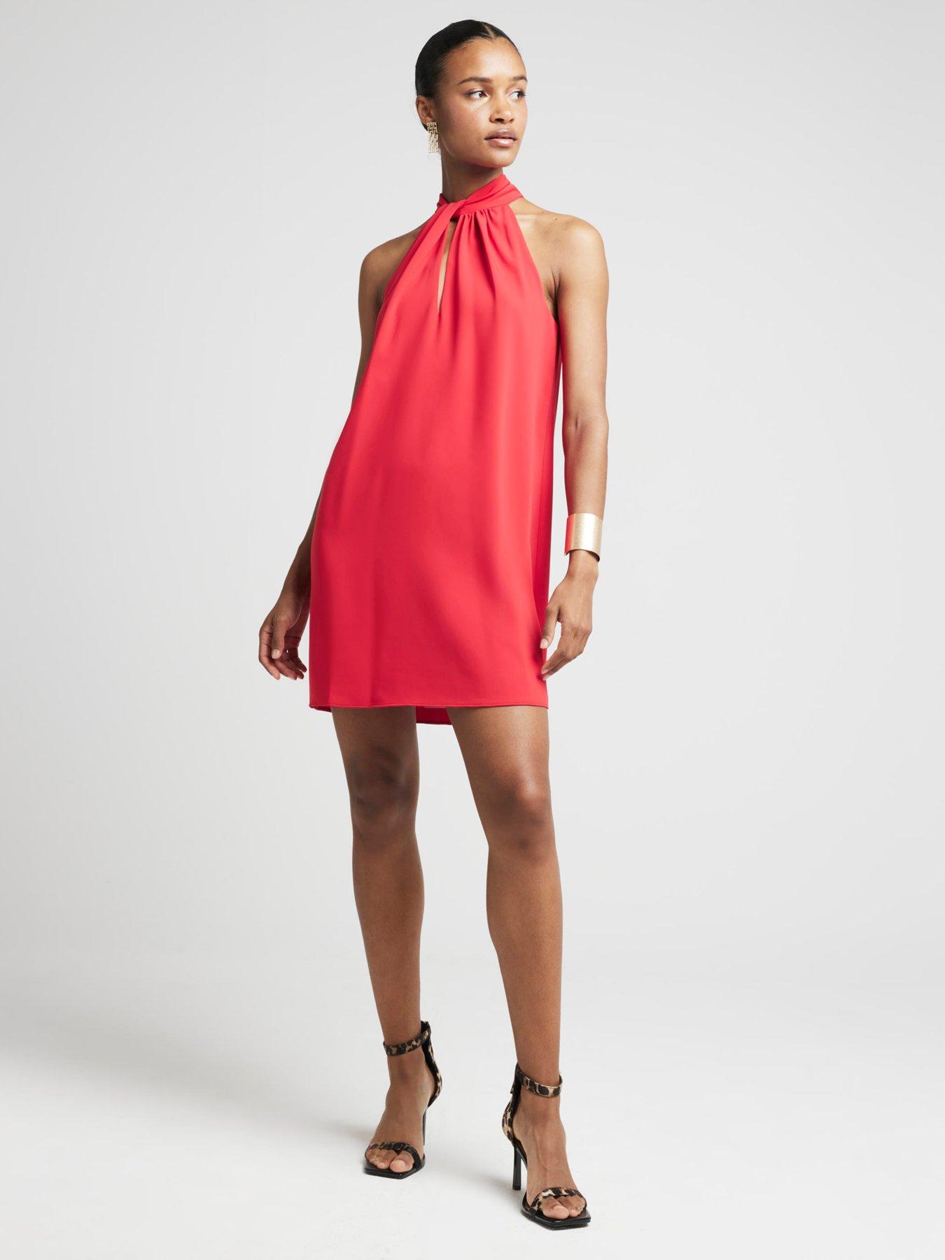 River Island Twist Halterneck Mini Dress Red Very