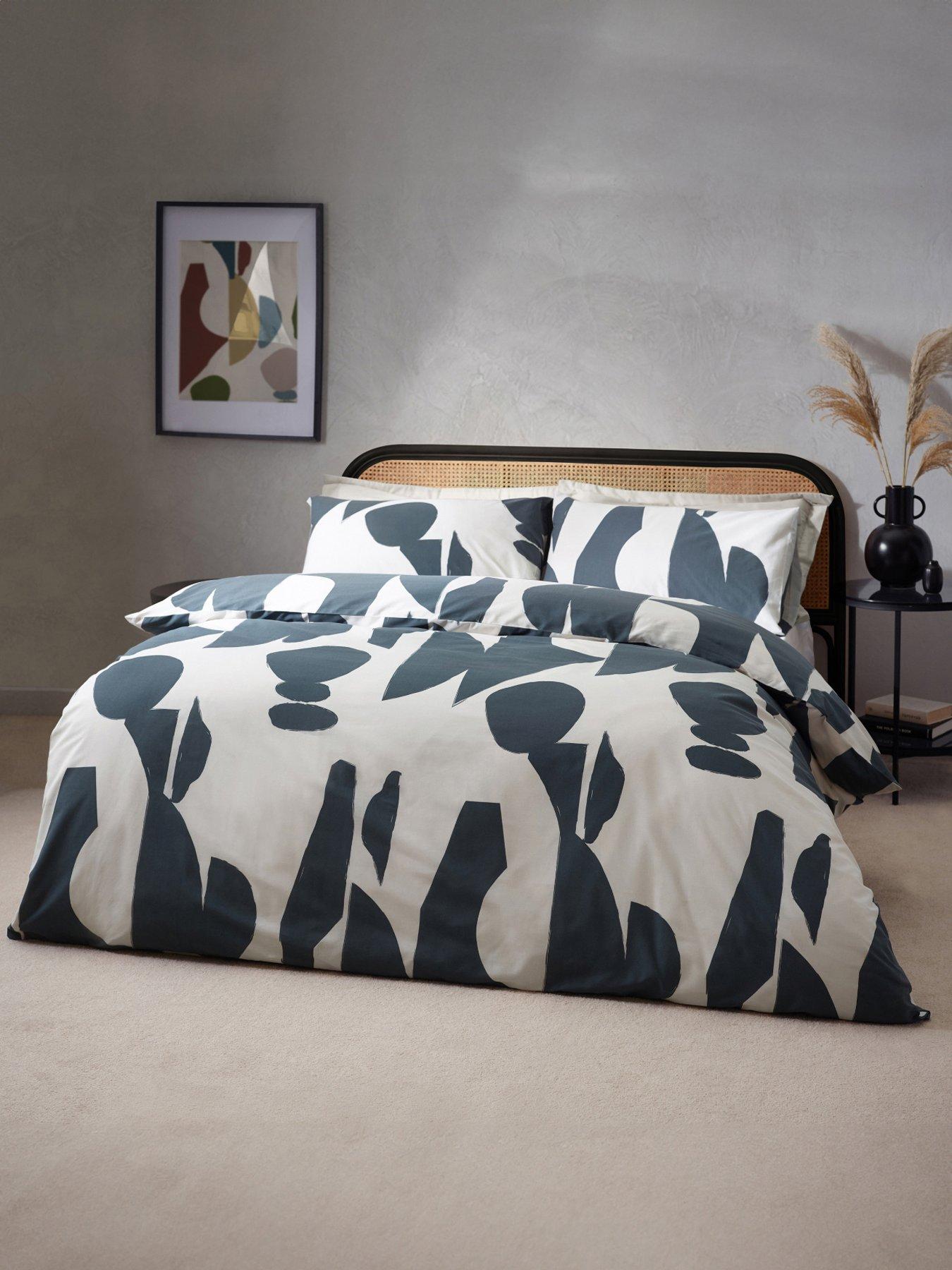 Product photograph of Hoem Meta Abstract Dusk Blue Duvet Cover Set from very.co.uk