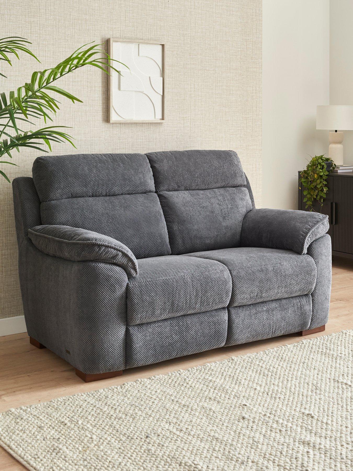 Product photograph of Adana 2 Seater Fabric Sofa - Grey from very.co.uk