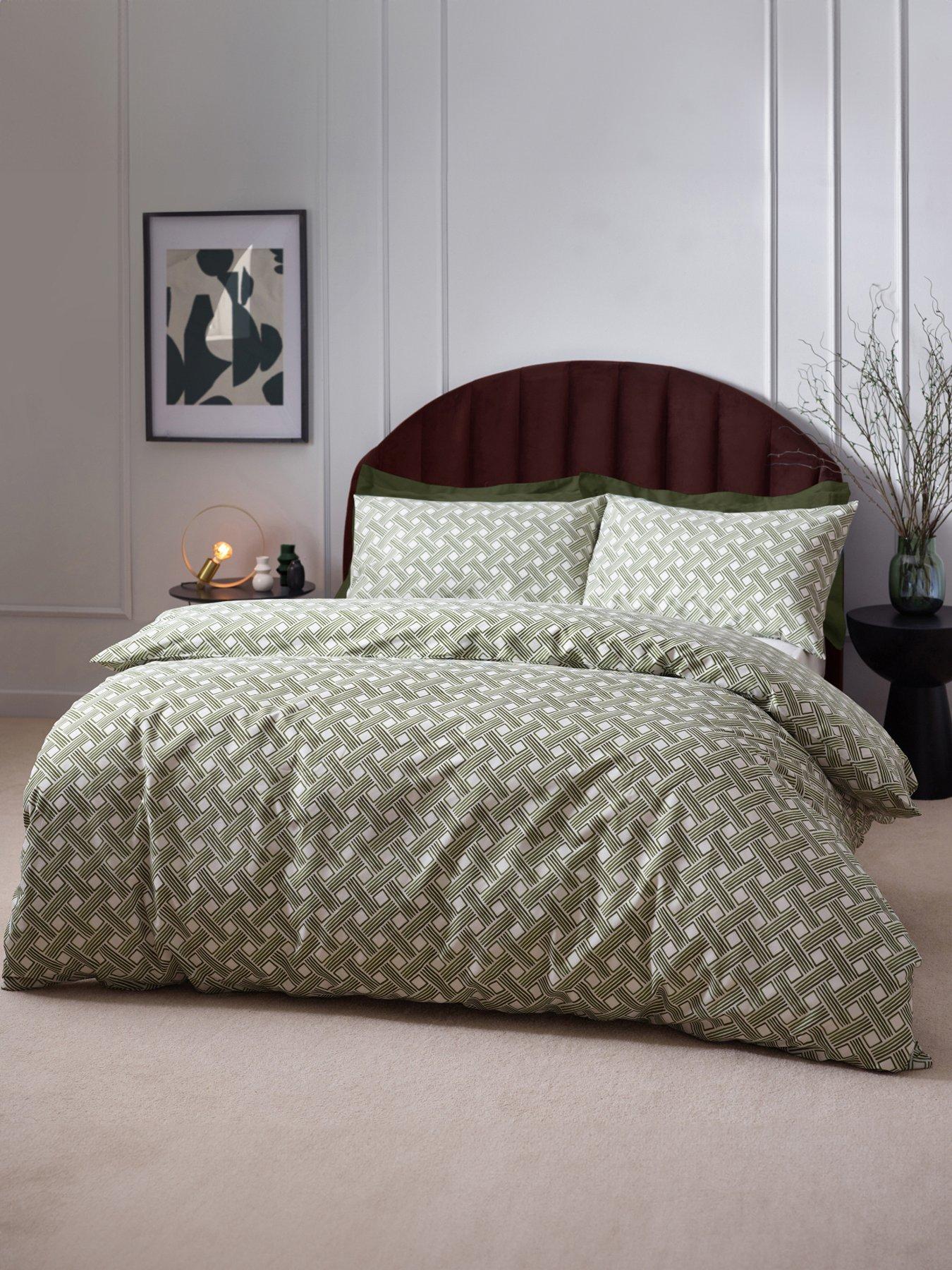 Product photograph of Hoem Alexa Olive Green Duvet Cover Set from very.co.uk