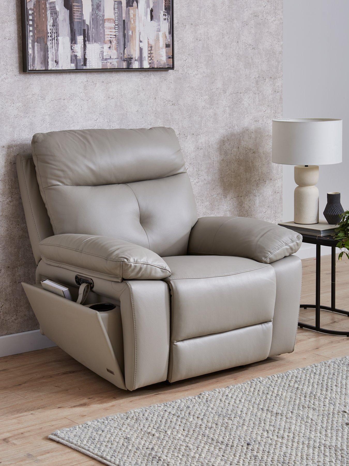 Product photograph of Violino Ivana Leather Power Recliner Chair from very.co.uk