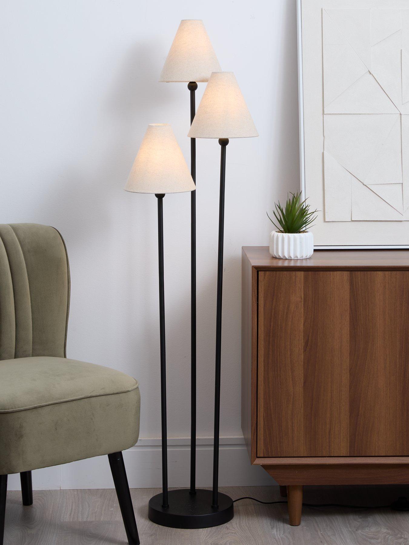 Product photograph of Very Home Conical Floor Lamp Triple from very.co.uk