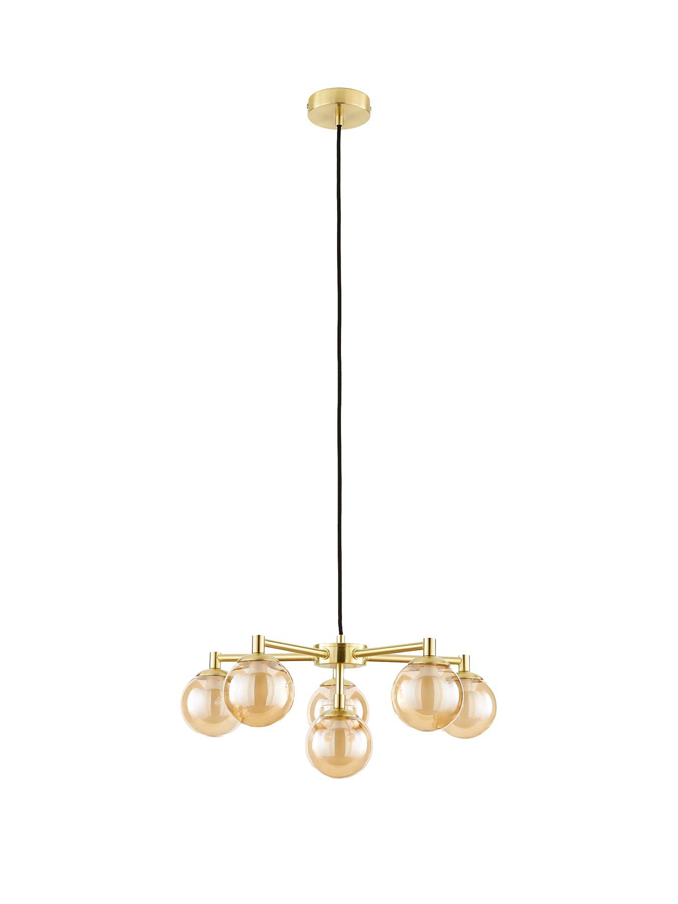 Image 2 of 7 of The Very Collection Double Glass 6-Light Chandelier Ceiling Light