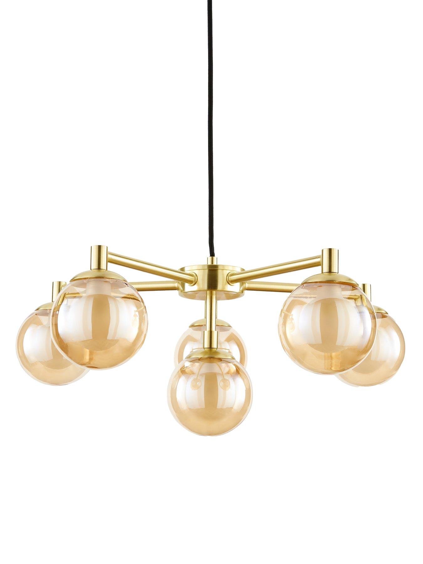 Image 6 of 7 of The Very Collection Double Glass 6-Light Chandelier Ceiling Light