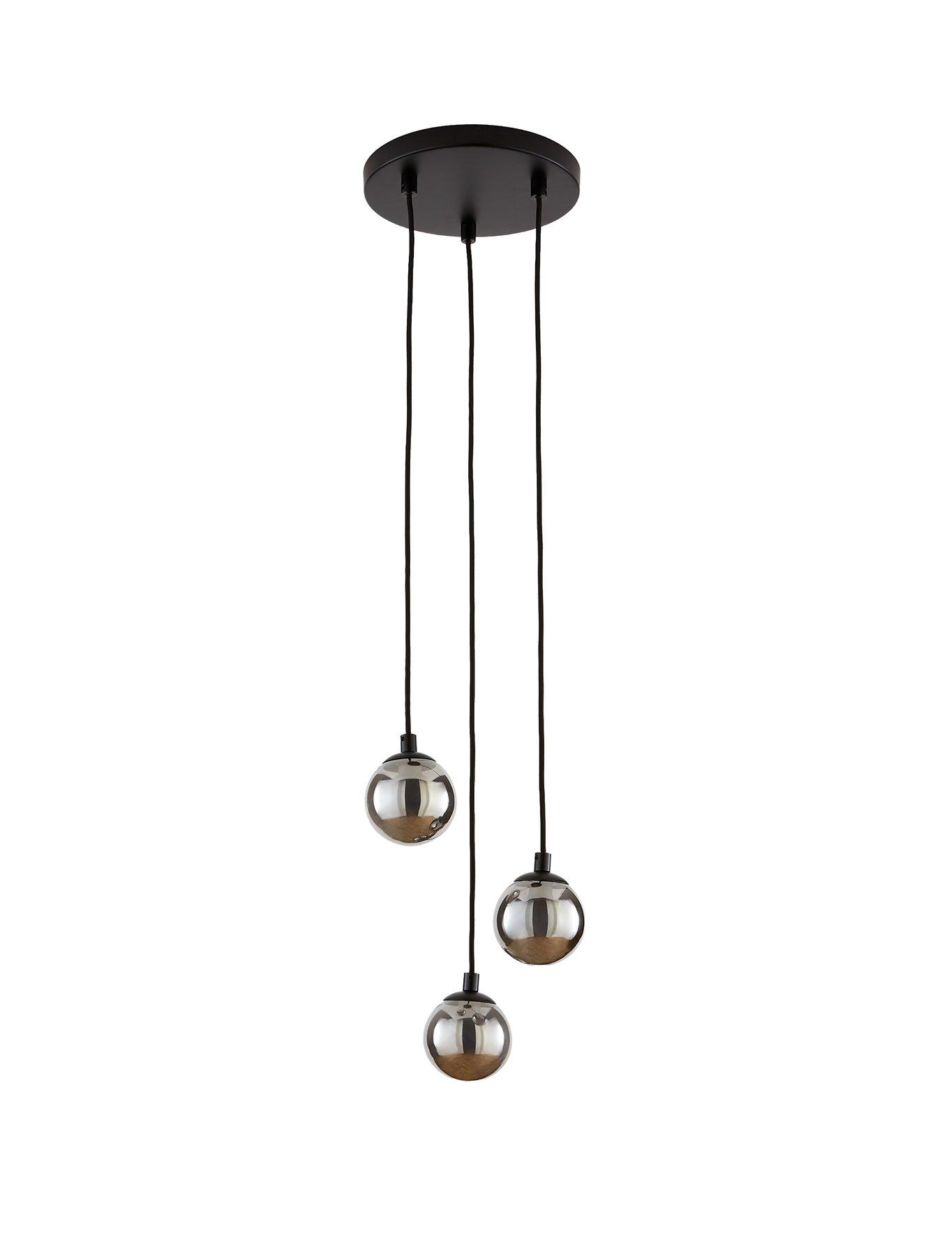 Image 2 of 7 of The Very Collection Double Glass 3-Light Cluster Ceiling Light