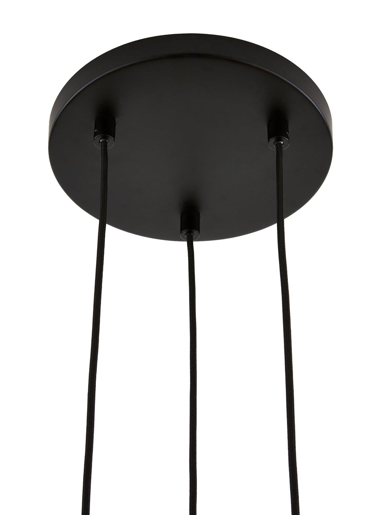 Image 5 of 7 of The Very Collection Double Glass 3-Light Cluster Ceiling Light